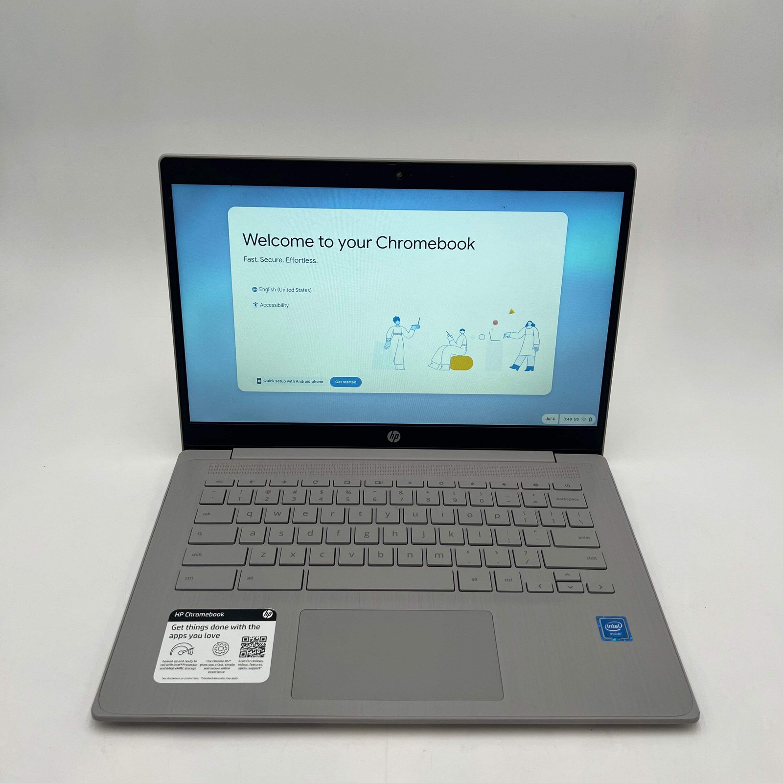 HP 14a-ne0013dx 14-inch Laptop Intel Celeron 4GB RAM 64GB Silver