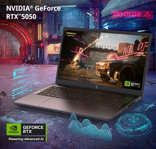 acer Nitro V 15 ANV15-52-77F6 Notebook Gaming, NVIDIA GeForce RTX 5050 8 GB