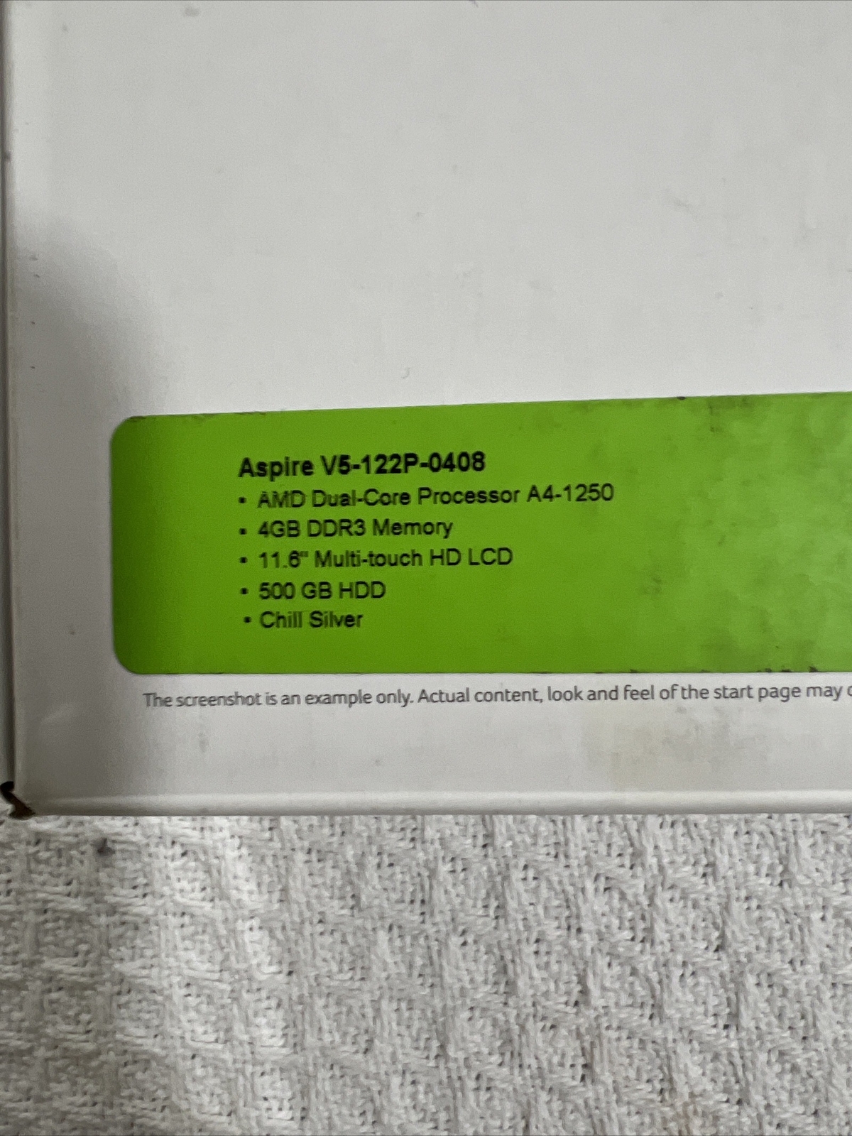 Acer V5-122P 0408 TOUCH 11.6″AMD A4-1250 4GB RAM, 500 GB HD Window8 HDMI Webcam