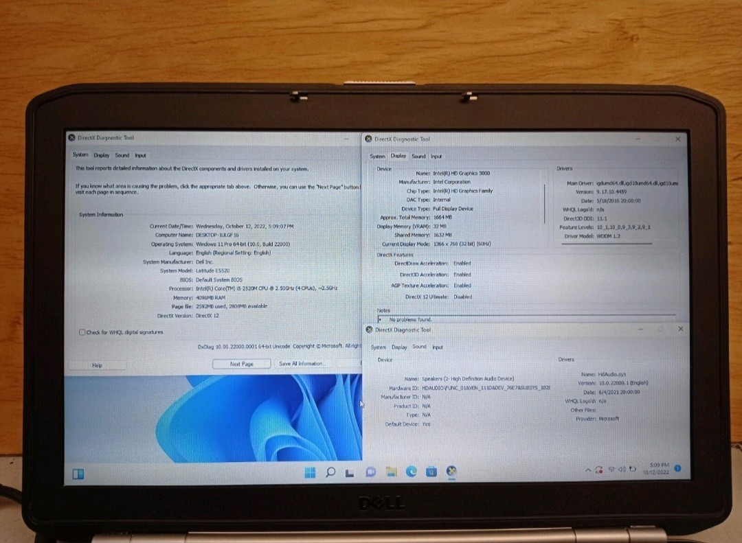 Dell Latitude E5520 Intel Core i5-2520M 2.5 GHz 4GB RAM 240 GB SSD 15.6″ HG4FLQ1