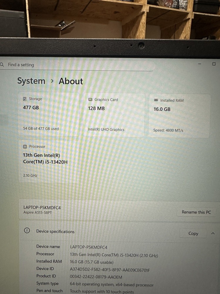 Acer Aspire 5 15 Laptop Used w/ Case and Charger