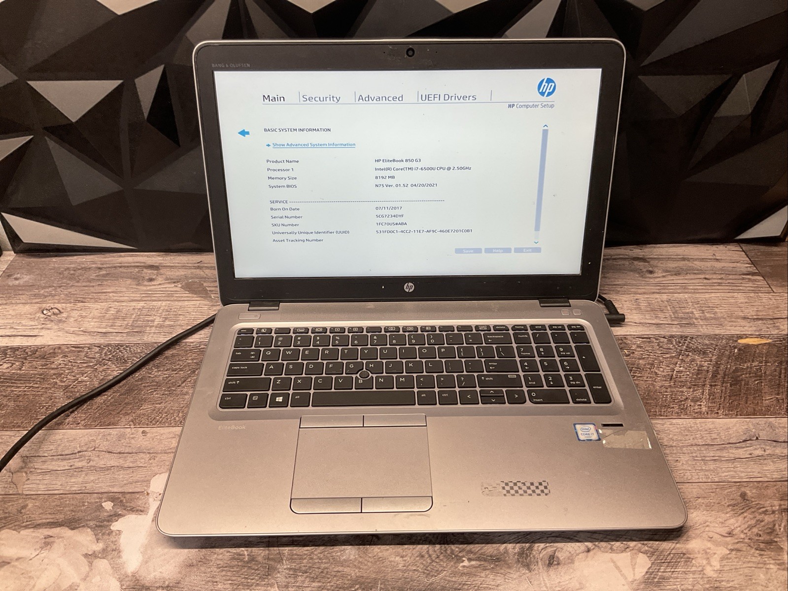 HP EliteBook 850 G3 / Intel Core i7 6th Gen / BIOS Unlocked / Parts Repair / T15