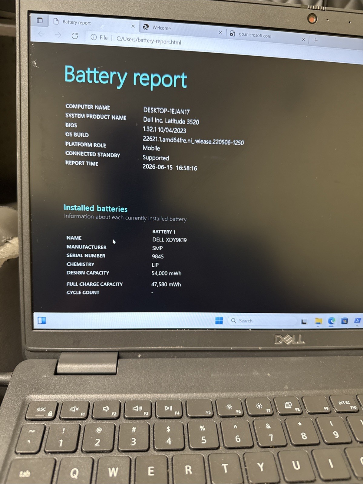 Dell Latitude 3520 i5 1135G7 2.40GHz/ 8G/256GB SSD 1920×1080 Win 11 Pro