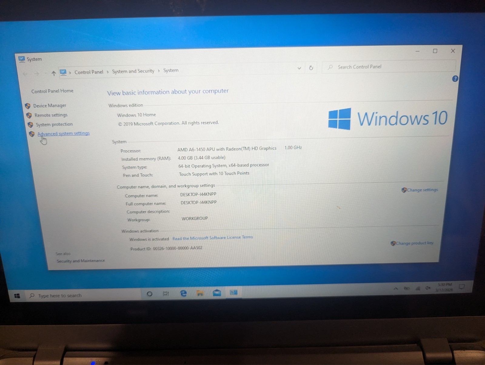 Acer Aspire V5-122P-0643 11.6in. (500GB, AMD A6, 4GB RAM, TOUCH, DEAD BATT)