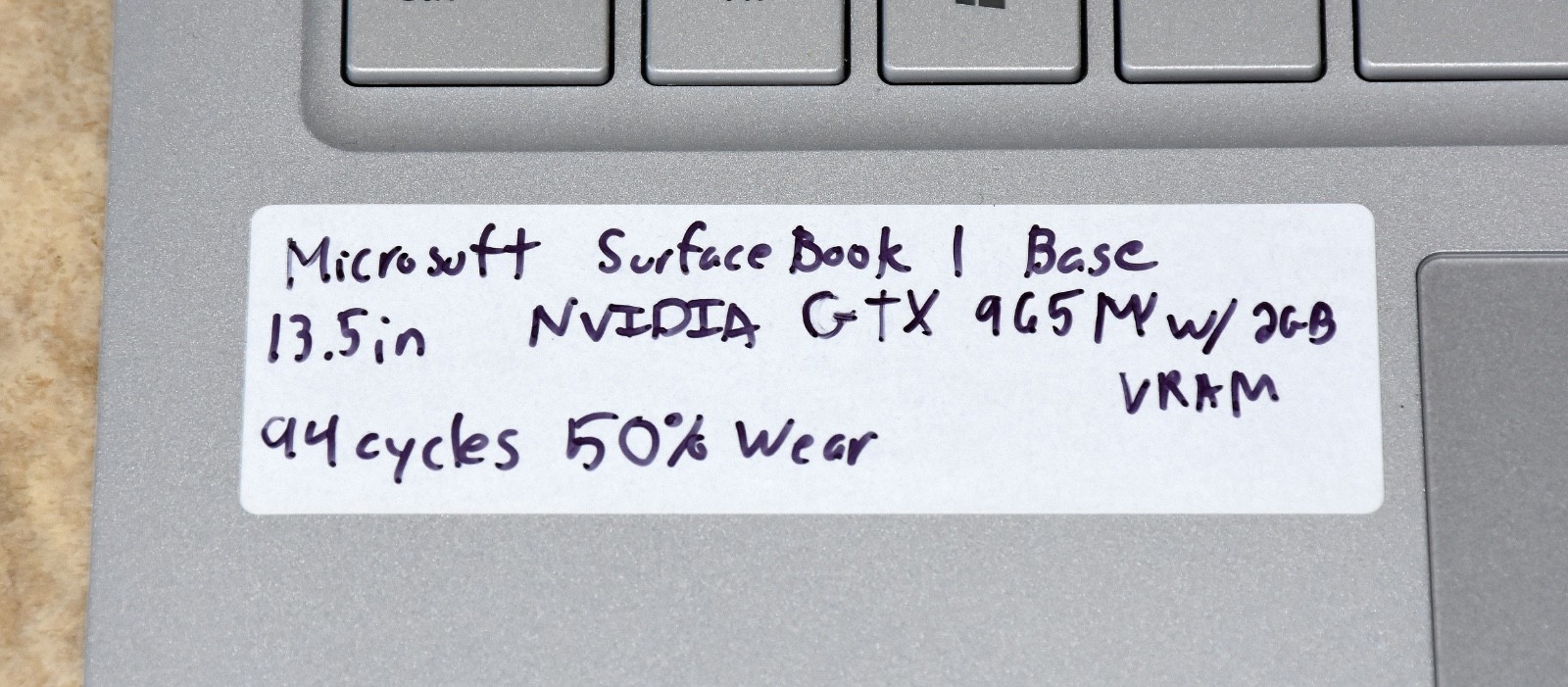 Microsoft Surface Book 13.5 Performance Base Keyboard GTX 965M 2GB Weak Battery