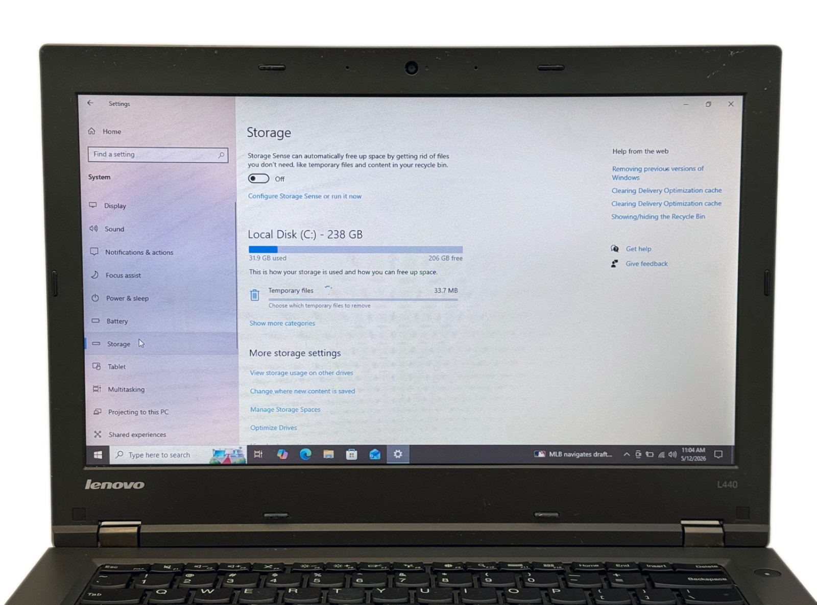 Lenovo Thinkpad L440 i5-4200M 2.4GHz 8GB RAM 256GB SSD – Battery Health 86.4%