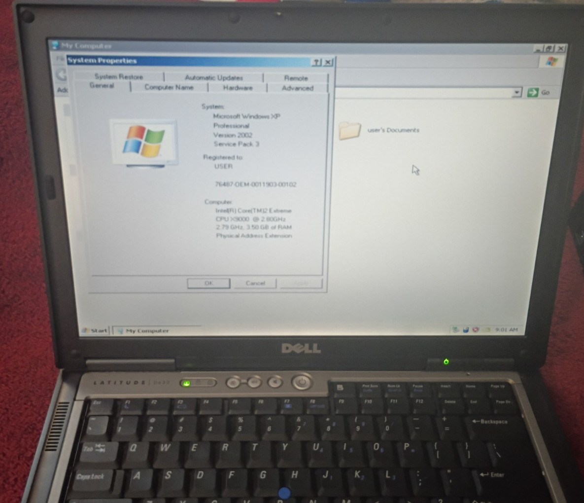 Dell Latitude D630 Intel Core 2 Extreme X9000 – NVIDIA – 4GB RAM – XP Pro – 1TB