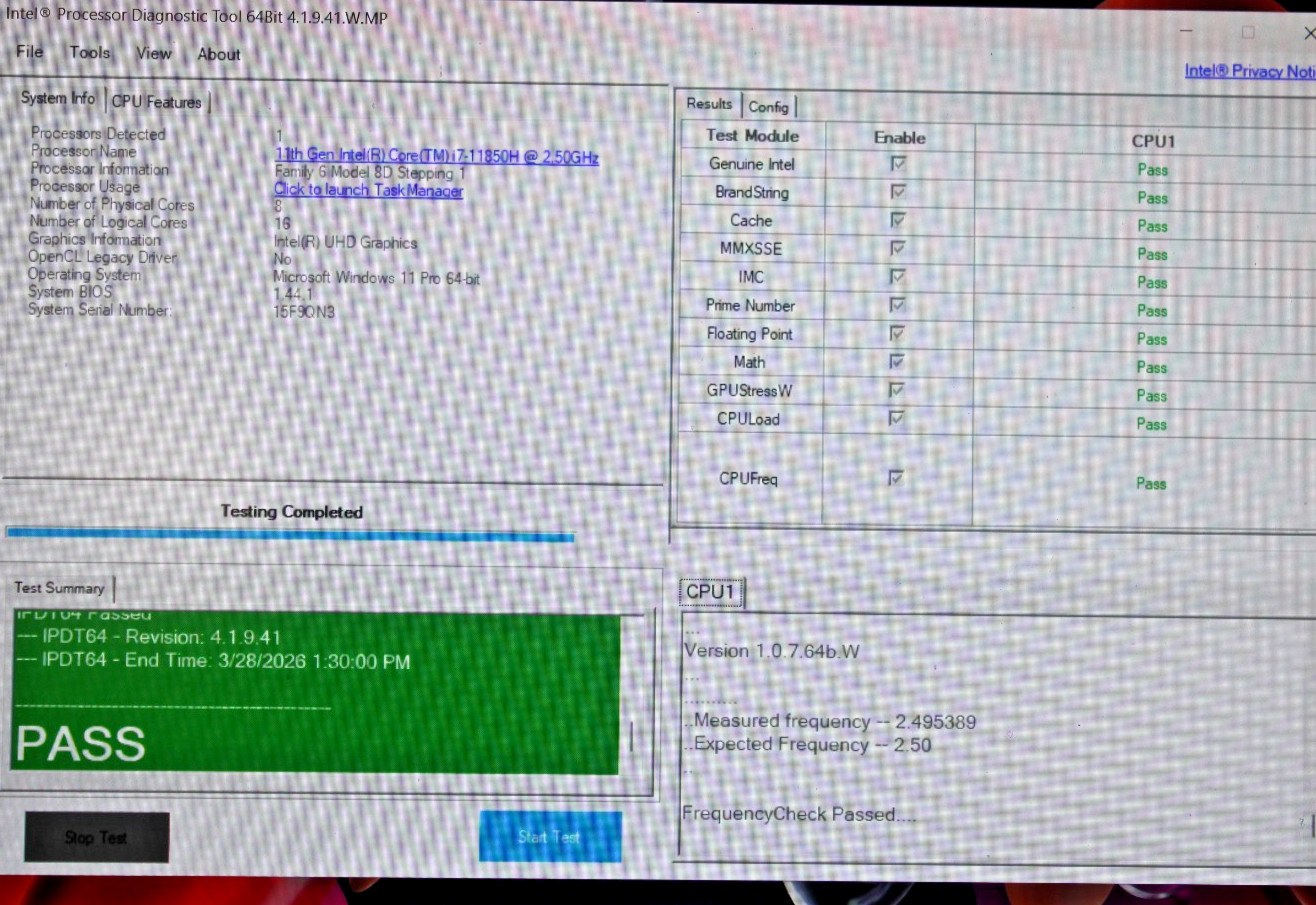 DELL PRECISION 7560 i7-11850H @ 2.50 GHz 8 GB RAM SSD 512 GB NVIDIA RTX A2000 WI