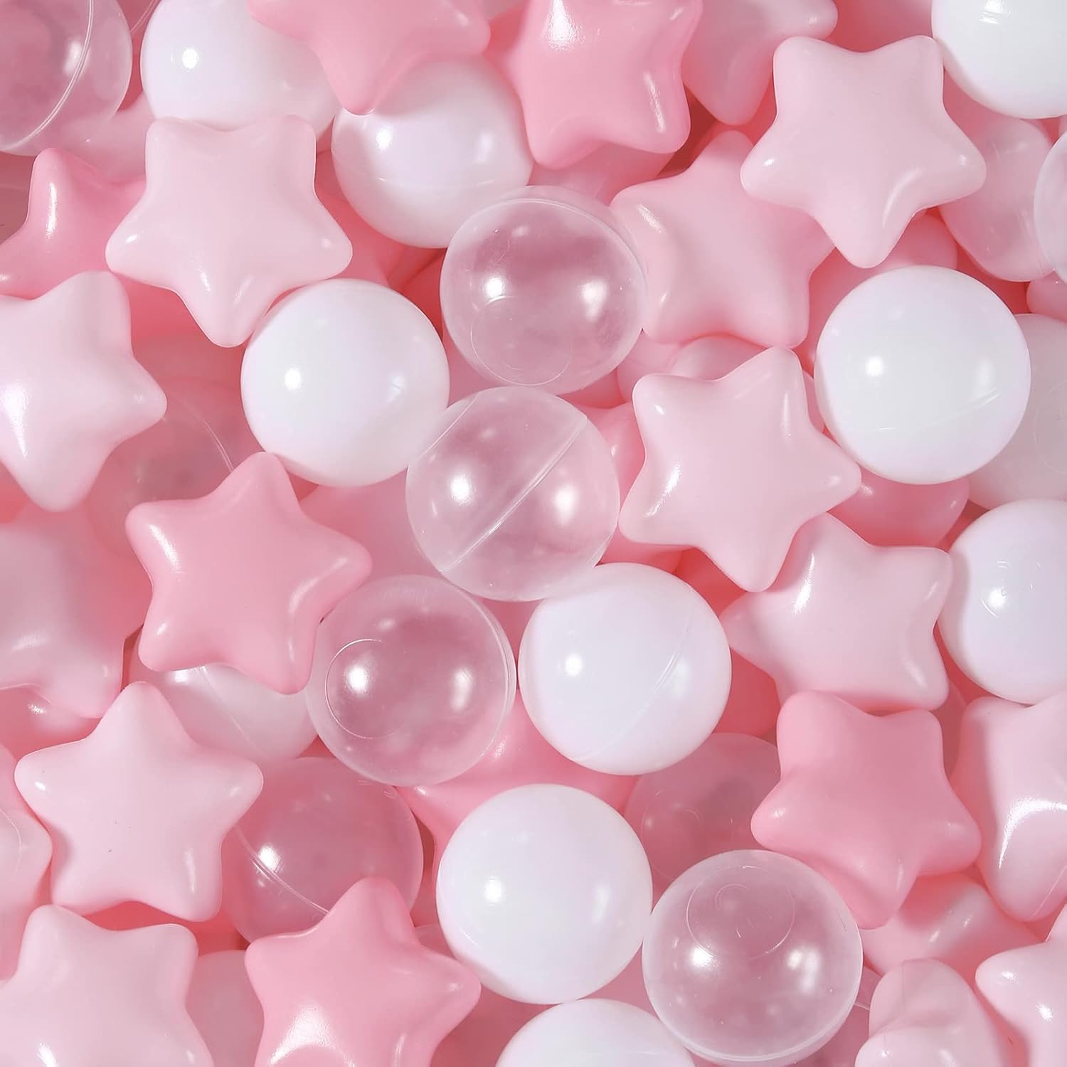 Ball Pit Balls 50 100 200 500, Star Shapes for Babies Kids Playpen Plastic Balls