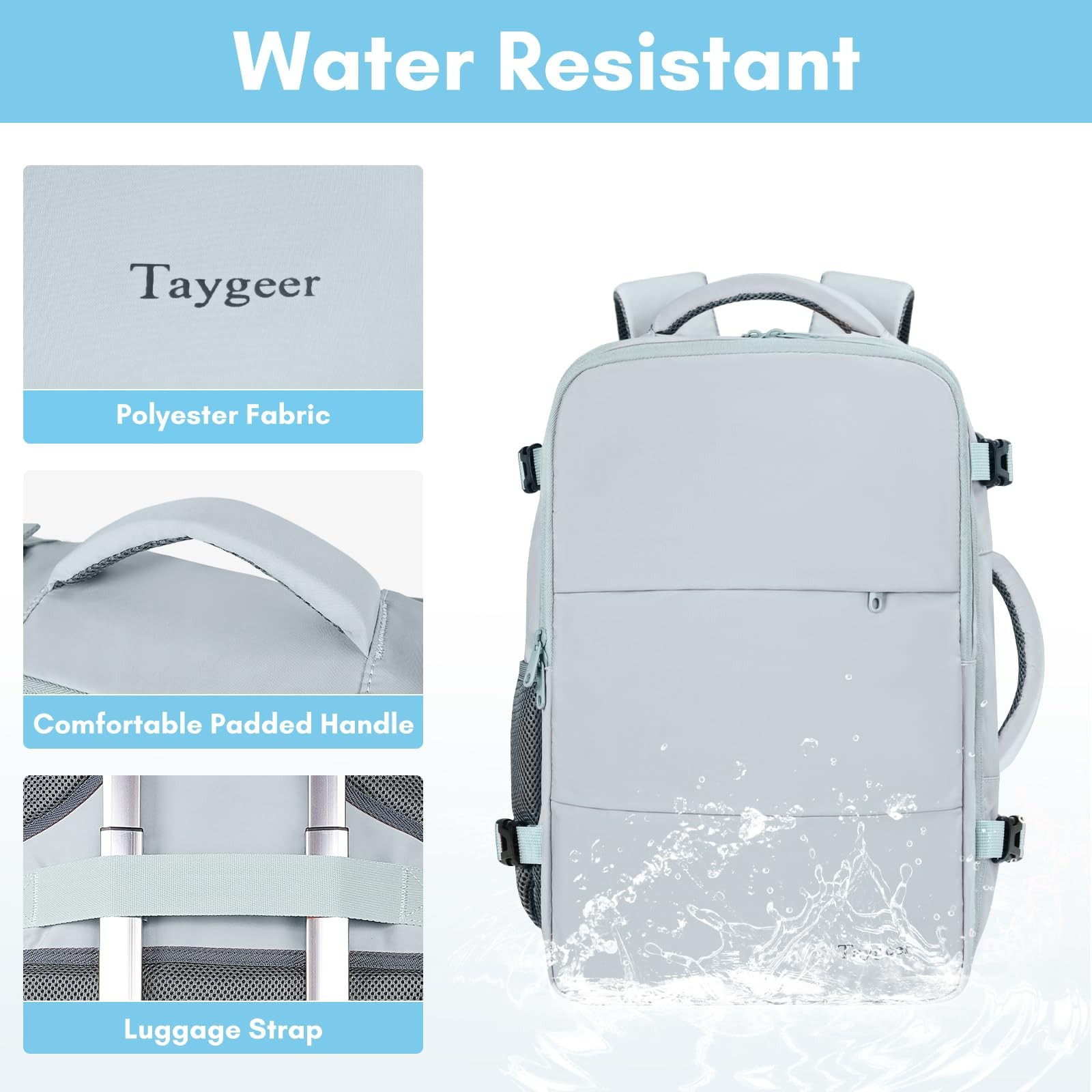 Taygeer Carry On Backpack 35L Travel Backpack Women Airline Approved Underseat
