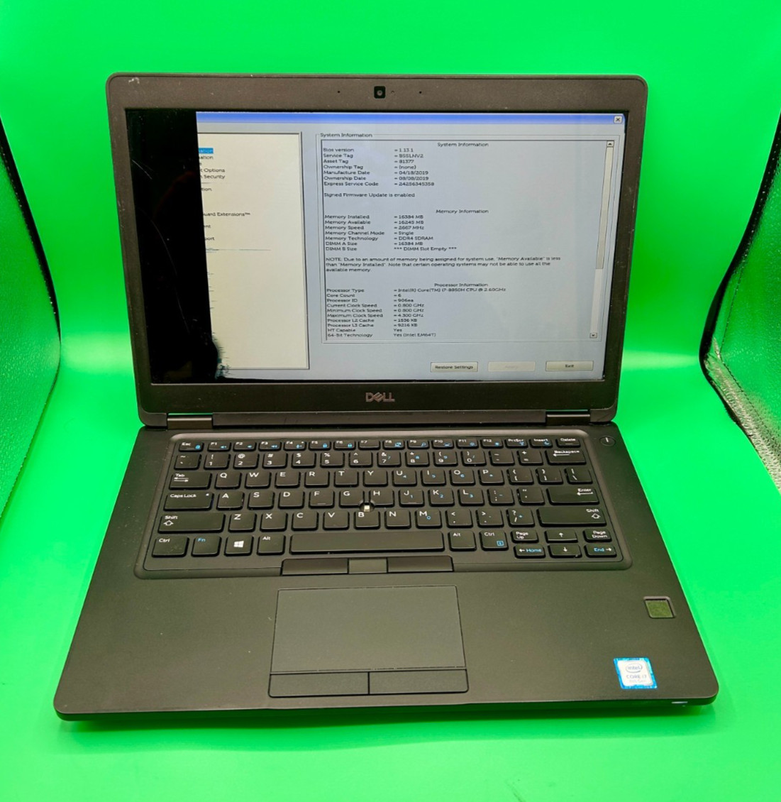 Dell Latitude 5491 14″ Laptop Intel i7-8850H 2.60GHz 16GB RAM Without Storage