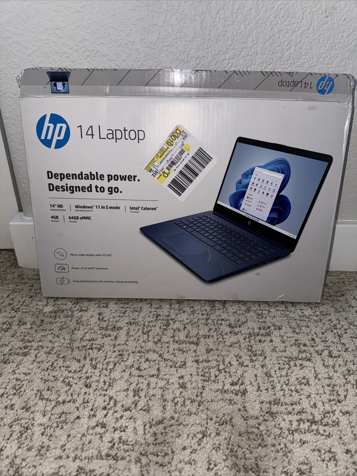HP Stream 14-CF2111WM 14” (64GB eMMC Intel Celeron N4120 4GB RAM) Laptop – Blue