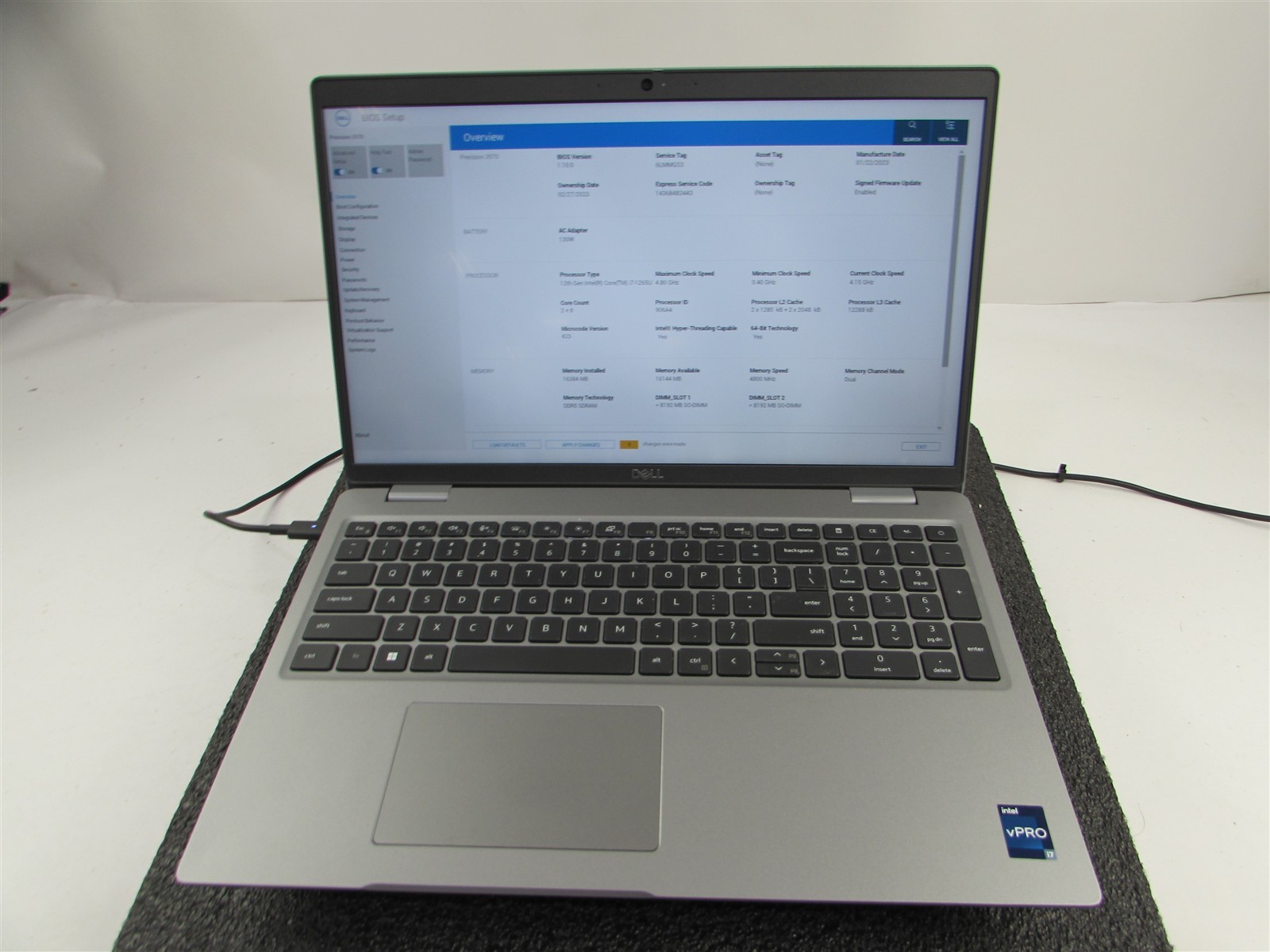 DELL PRECISION 3570 1920X1080 FHD CORE I7-1265U 512GB 16GB RAM T550 NO O.S/BATT