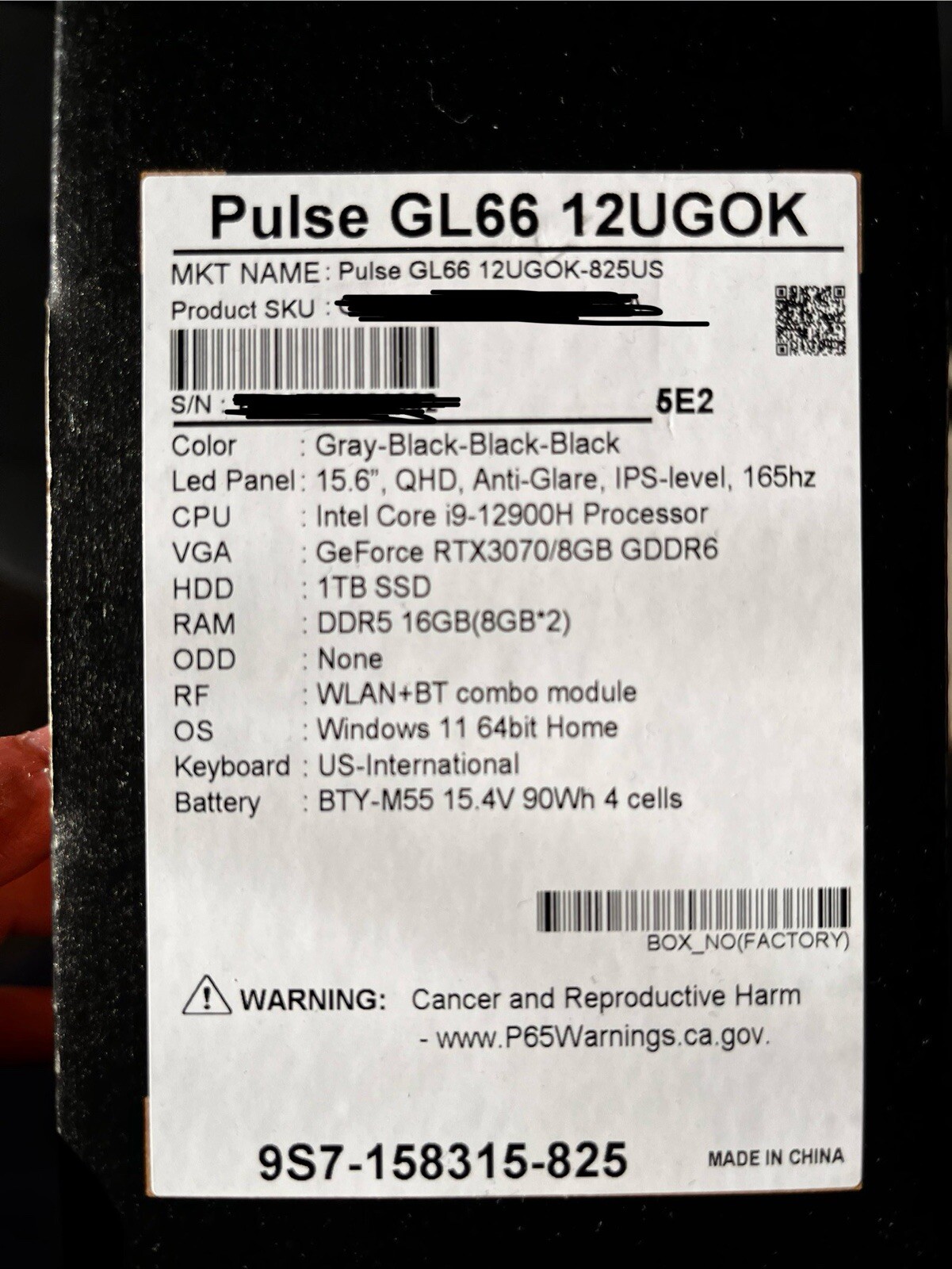 MSI PULSE GL66 (GAMING LAPTOP)