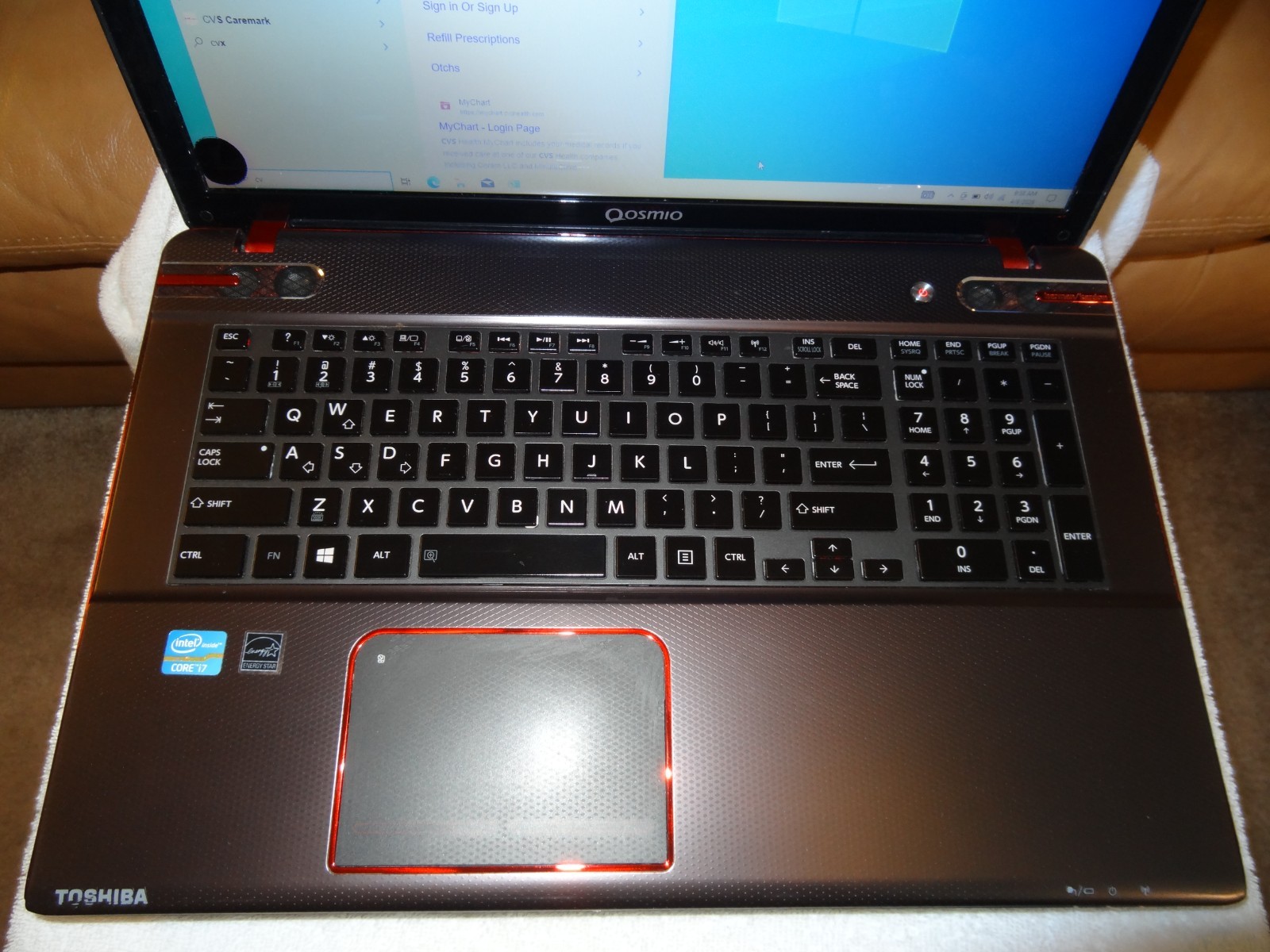 Toshiba Qosmio X870 Laptop Computer -17″Screen -Windows 10 -1TB HHD -28GB RAM