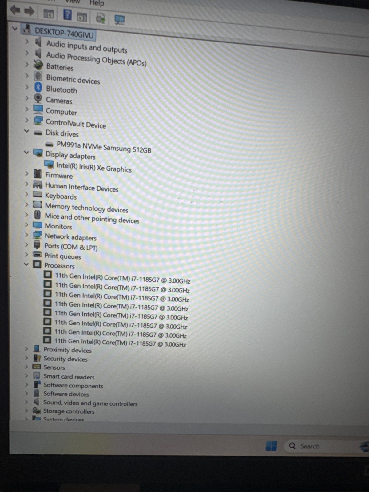 DELL Latitude 5520 i7 11th Gen., 477Gb Storage, 16GB Ram, No power adapter.