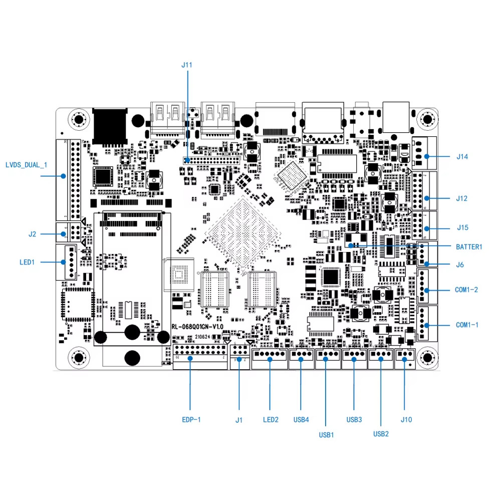 RL-068Q01GN ARM Cortex A55 4-core Rockchip RK3568 Development Board Open Root Pe