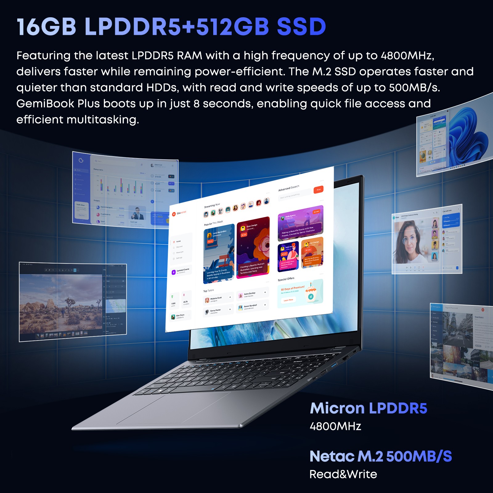 CHUWI GemiBook Plus 15.6in Windows 11 Laptop Intel N100 16GB 512GB SSD 3.4Ghz