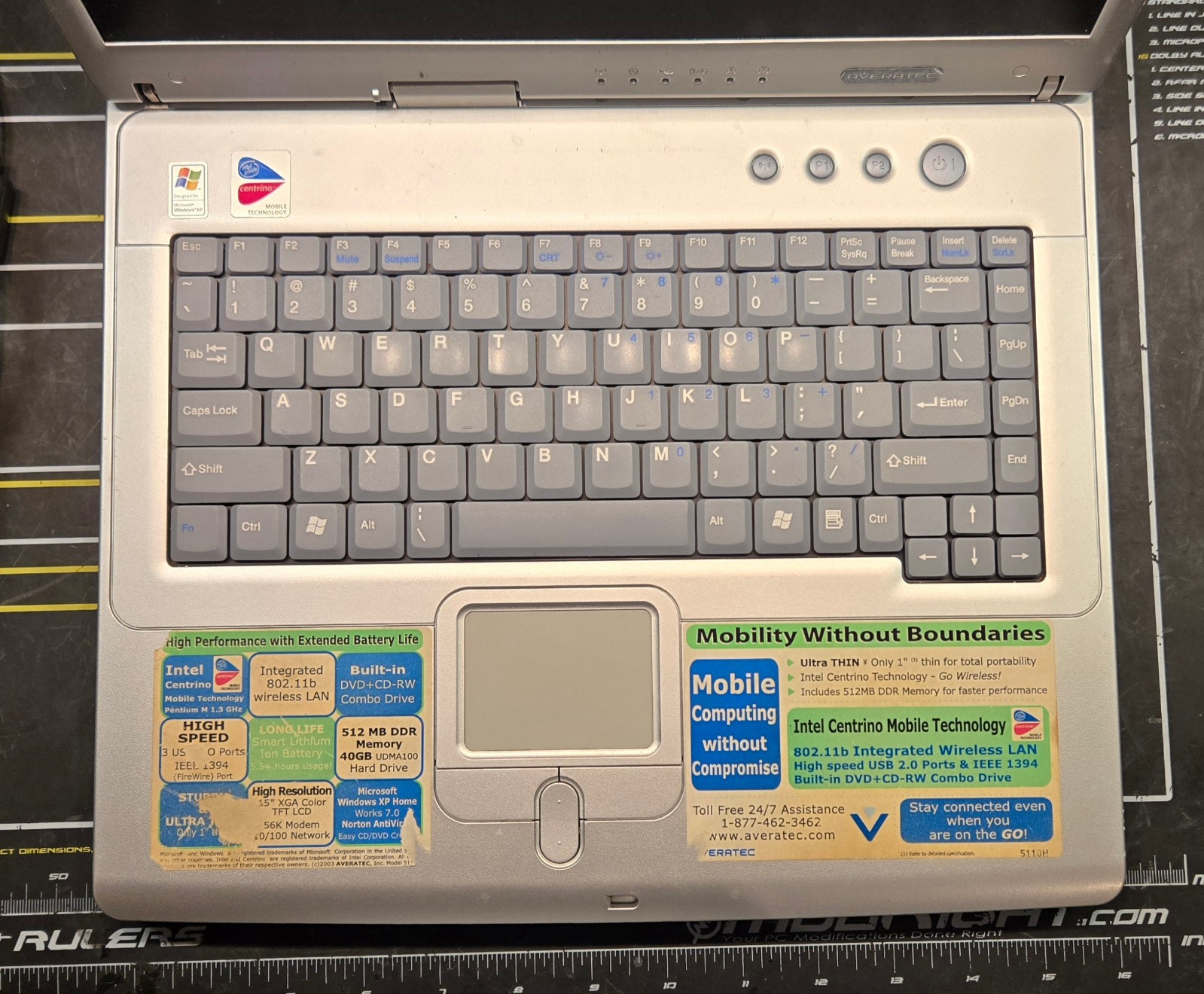 Vintage Averatec 5110H (Intel Pentium M @ 1.3 GHz, 512 MB RAM, WinXP Pro SP3)