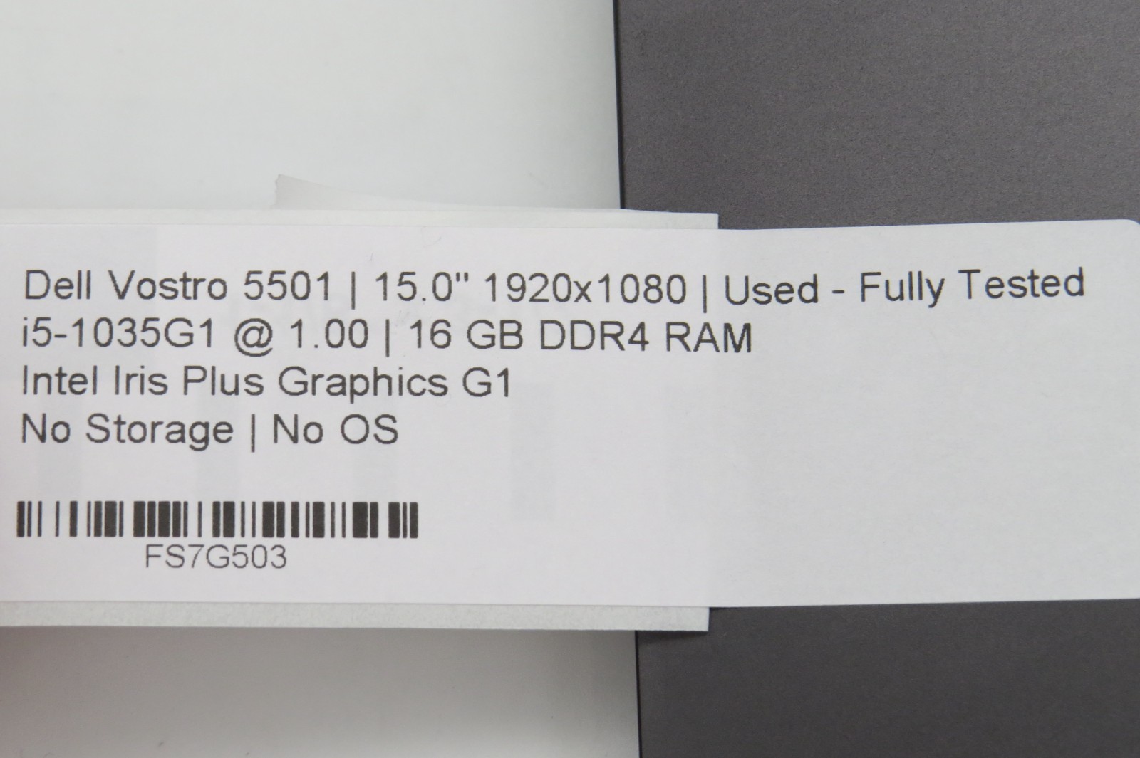 Dell Vostro 5501-15″-i5-1035G1@1.0GHz-16GB DDR4 RAM-NO STRG-NO OS *READ*