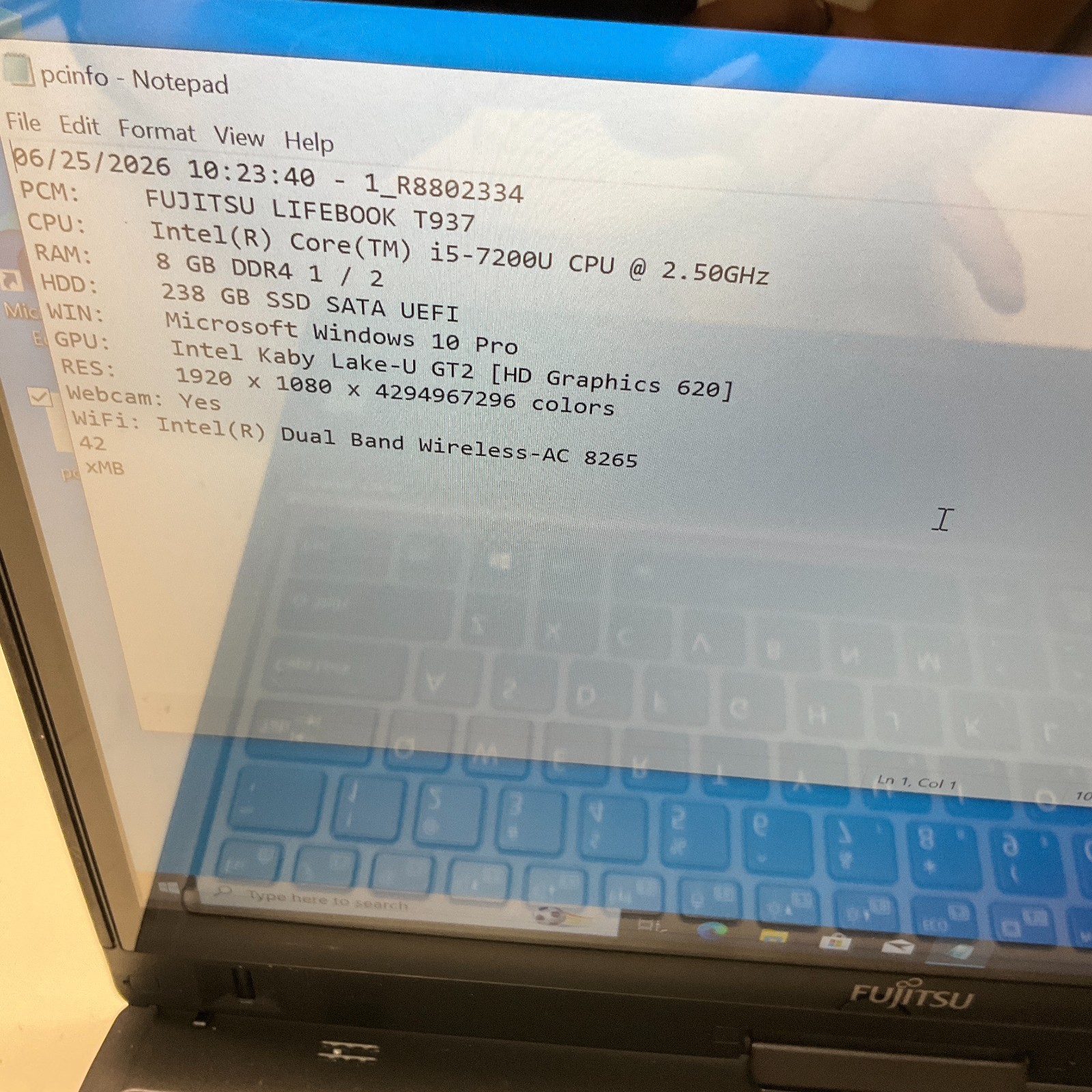 Fujitsu Lifebook T937 i5-7200U 2.5GHz 8GB RAM 256GB SSD Windows 10 Pro Touch