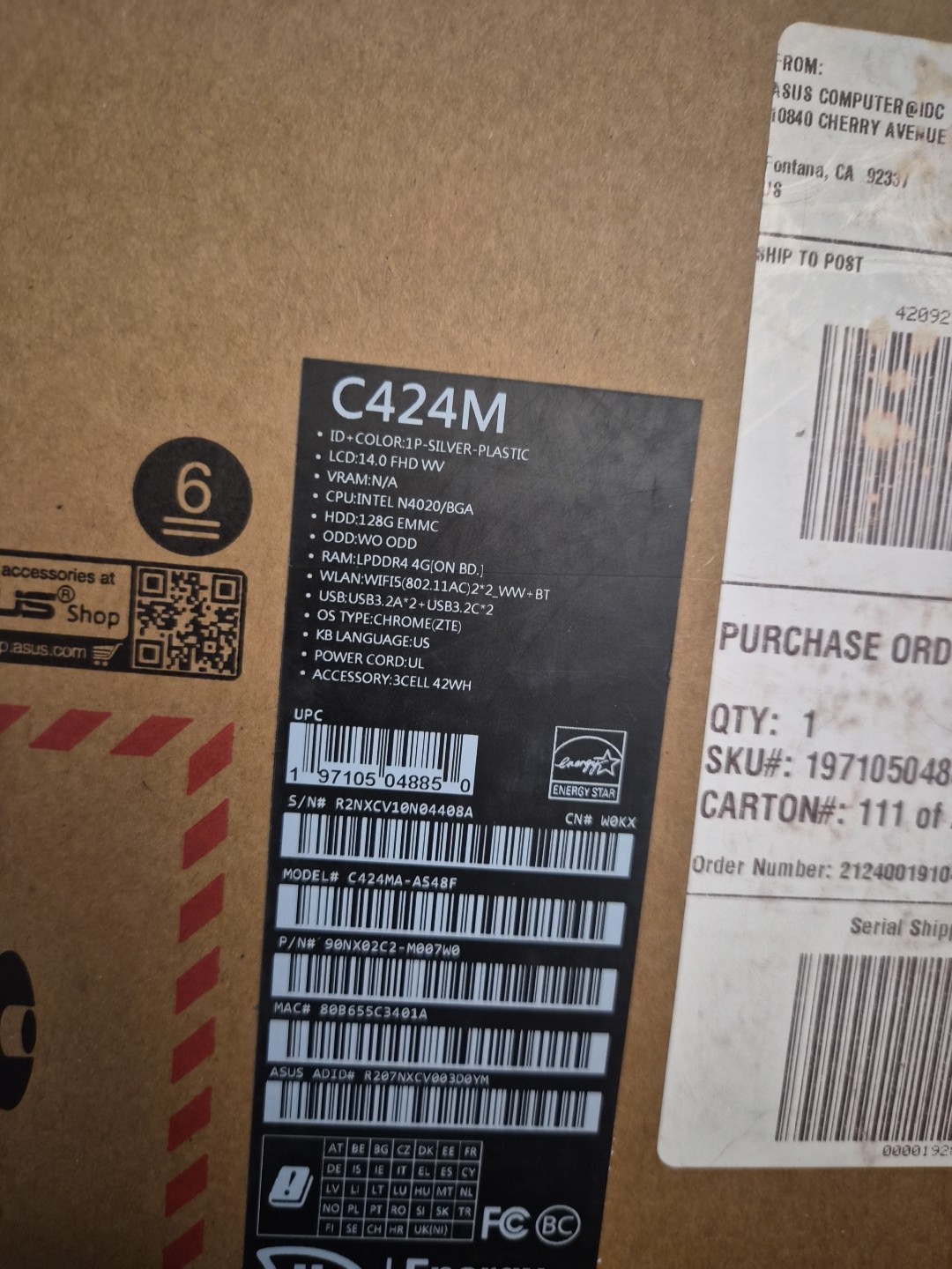 ASUS C424MA-AS48F 140 Chromebook 4 GB Storage Intel Dual Core
