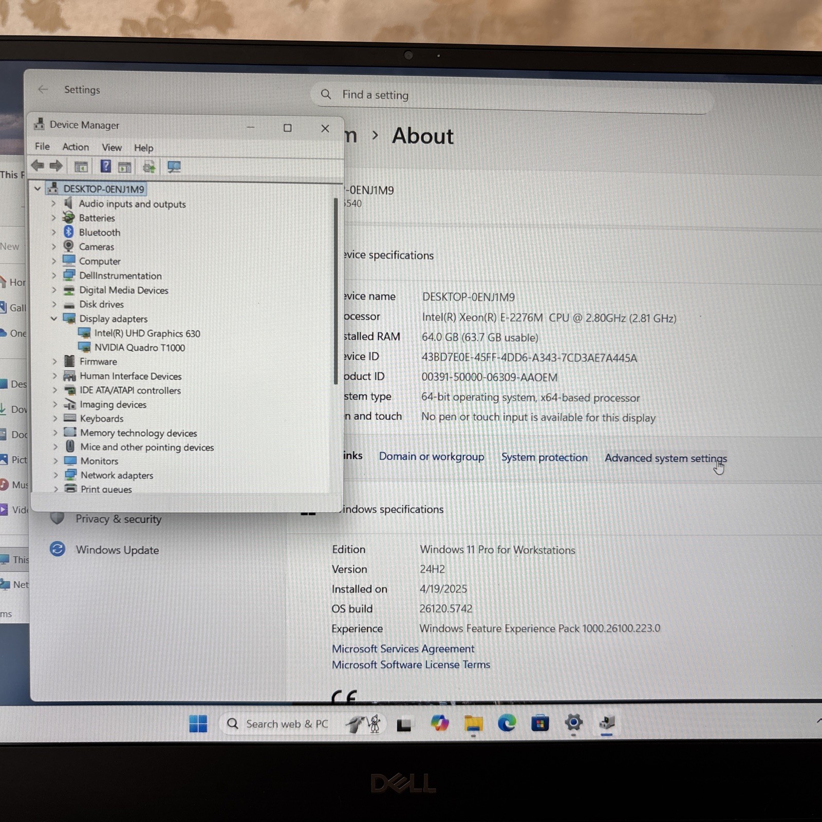 Dell Precision XPS 5540 15in XEON E2276M 64GB 2TB SSD NVIDIA T1000 Win11 Pro WKS