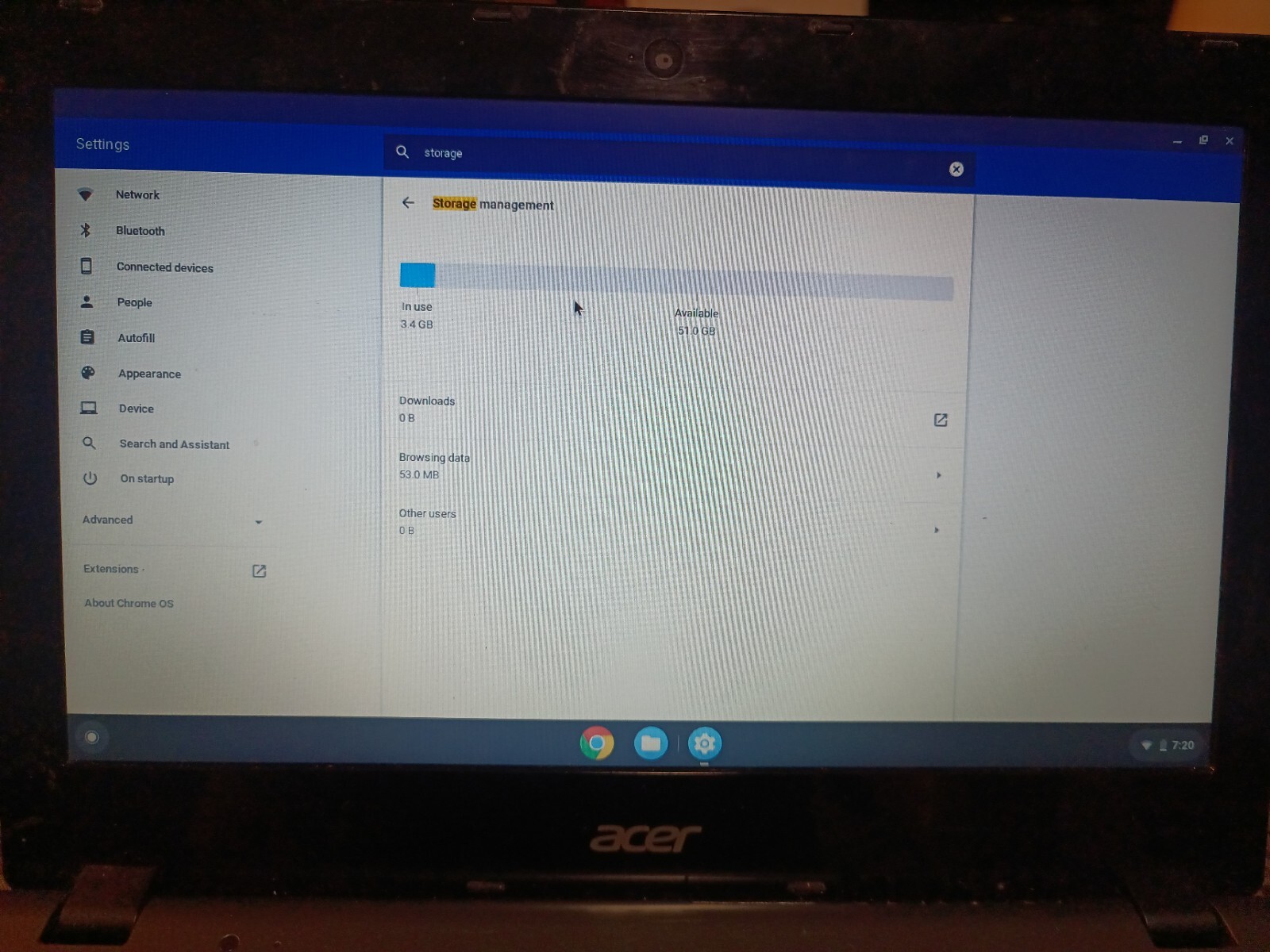 Acer C720-2800 ZHN Chromebook 64GB M.2 NGFF SSD Gray Celeron 2955U 4GB RAM