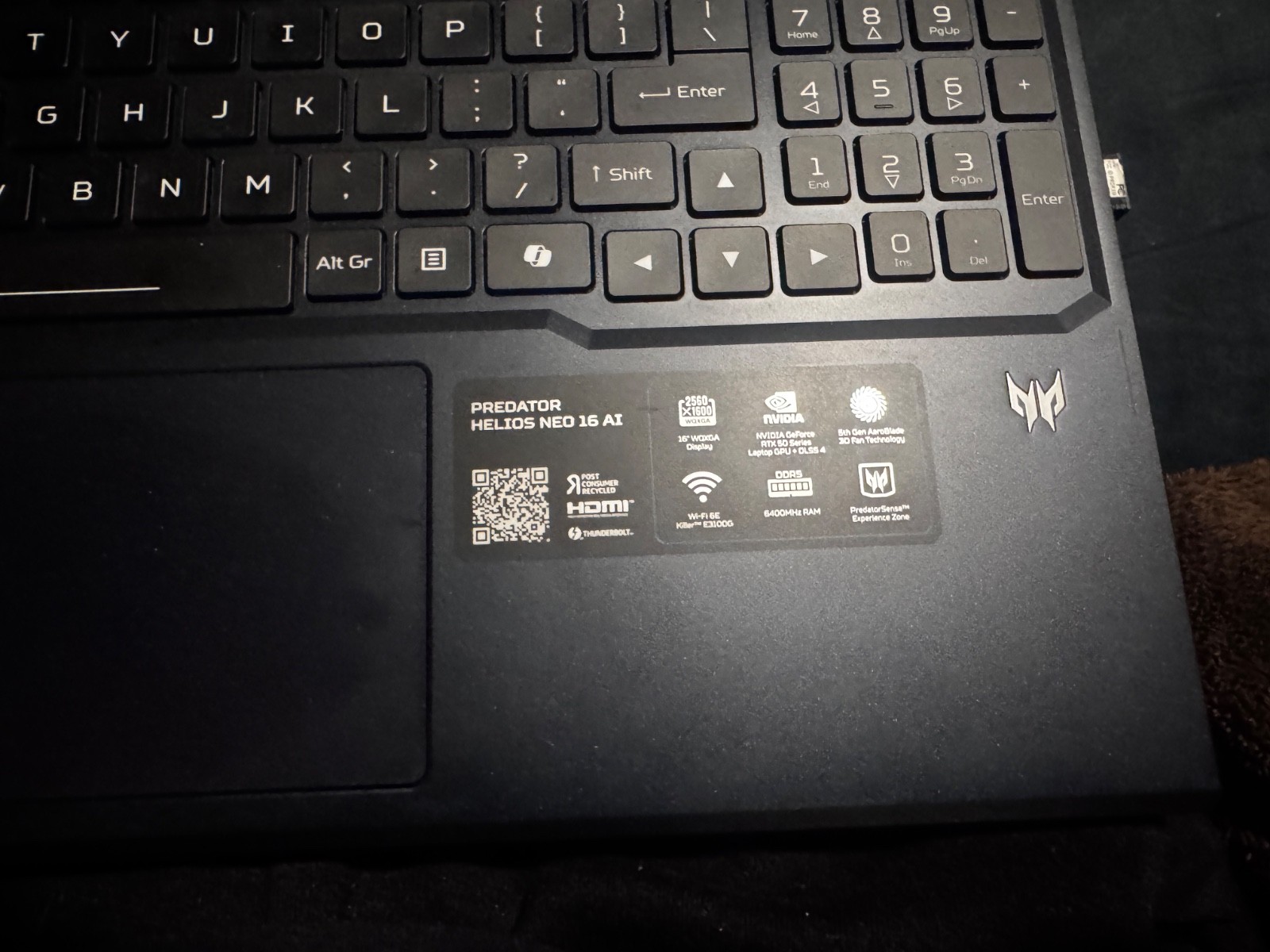 Acer Predator Helios Neo 16 AI RTX 5070 Ultra 7 255HX 16GB 1TB 240Hz