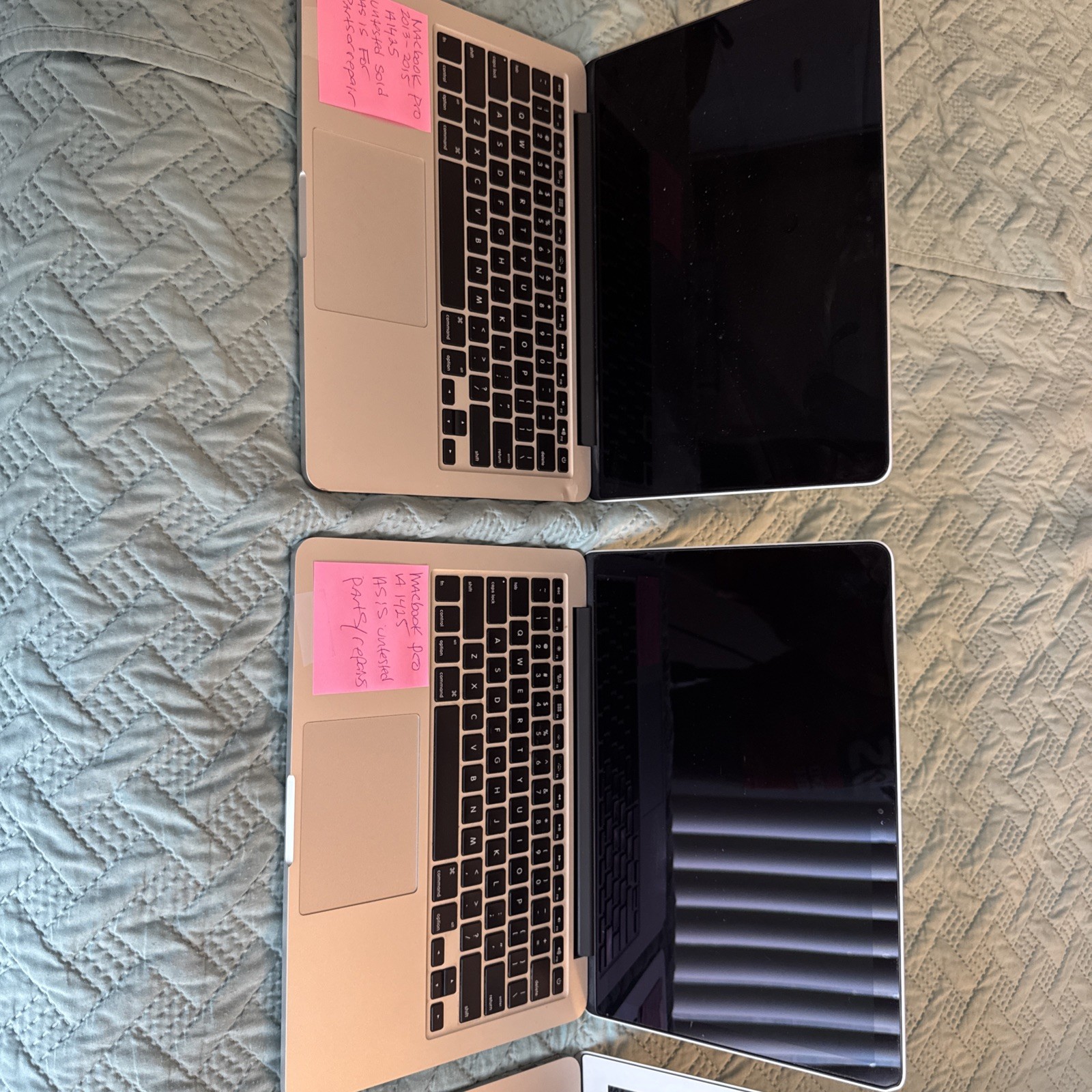 Lot of (8) Apple MacBooks: 2- PRO’s 1425, 2-AIR, A1466, 2-AIR, A1465/2-AIR,A1370