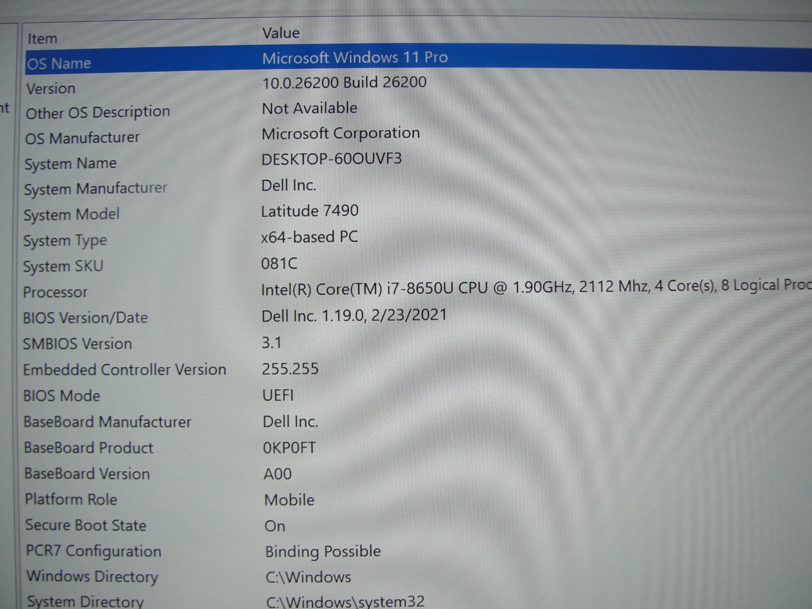 Dell Latitude 7490 14”FHD Intel Core i7-8650U 1.90GHz 8GB RAM 512GB SSD +PA