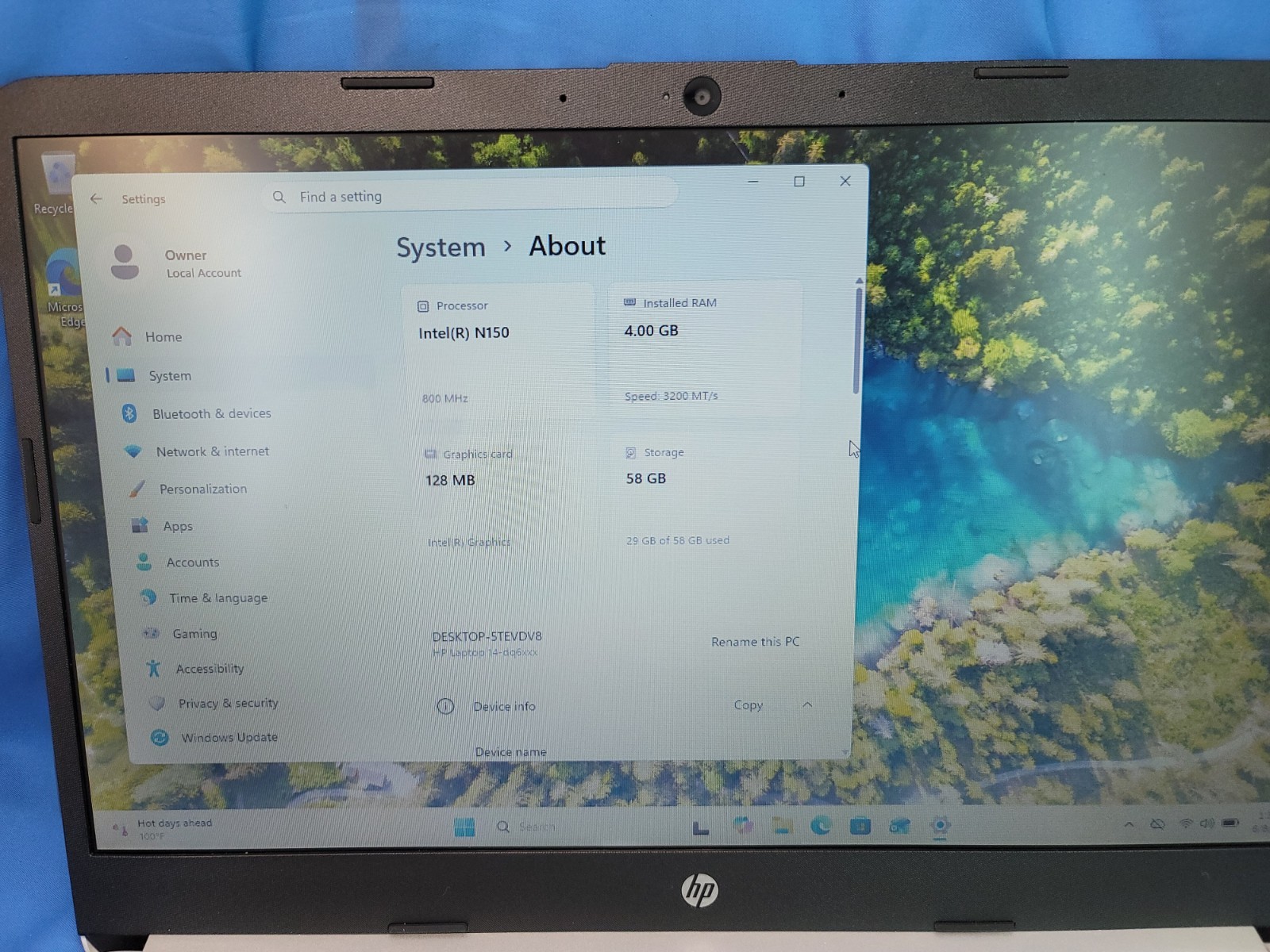 HEWLETT PACKARD 14-DQ6115NR LAPTOP