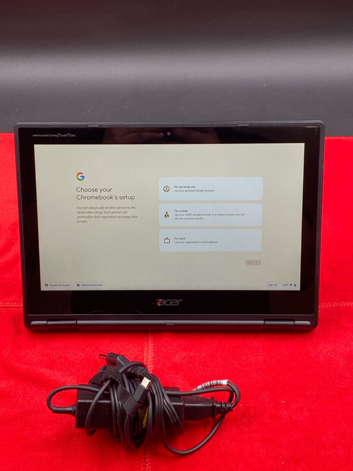 ACER CHROMEBOOK SPIN 311 R721T TOUCHSCREEN 11.6″ AMD A6 4GB RAM 32GBeMMC GRADE B