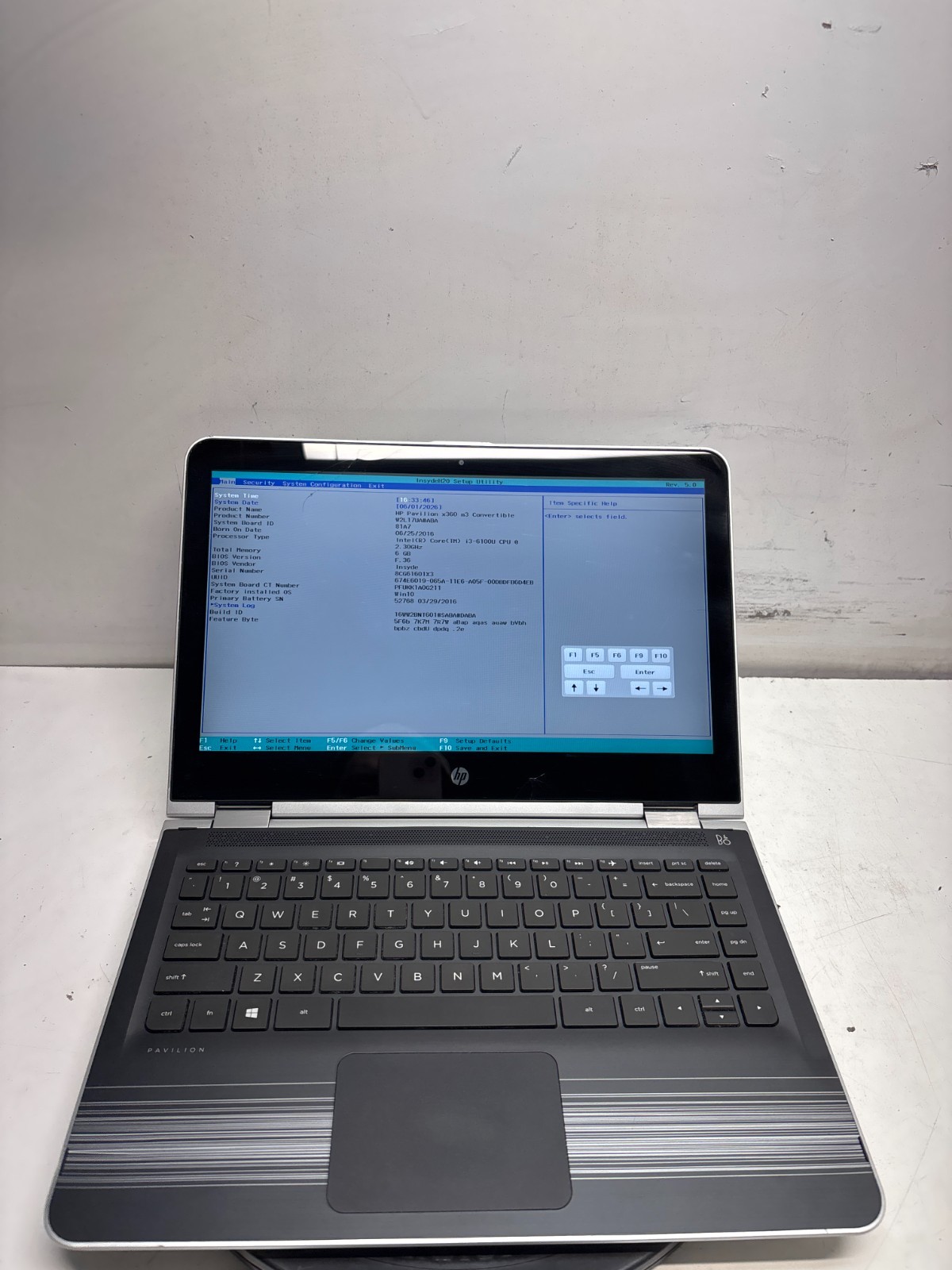 HP Pavilion m3-u001dx Intel Core i3-6100U 2.30Ghz 6GB 500GB HDD NO OS READ