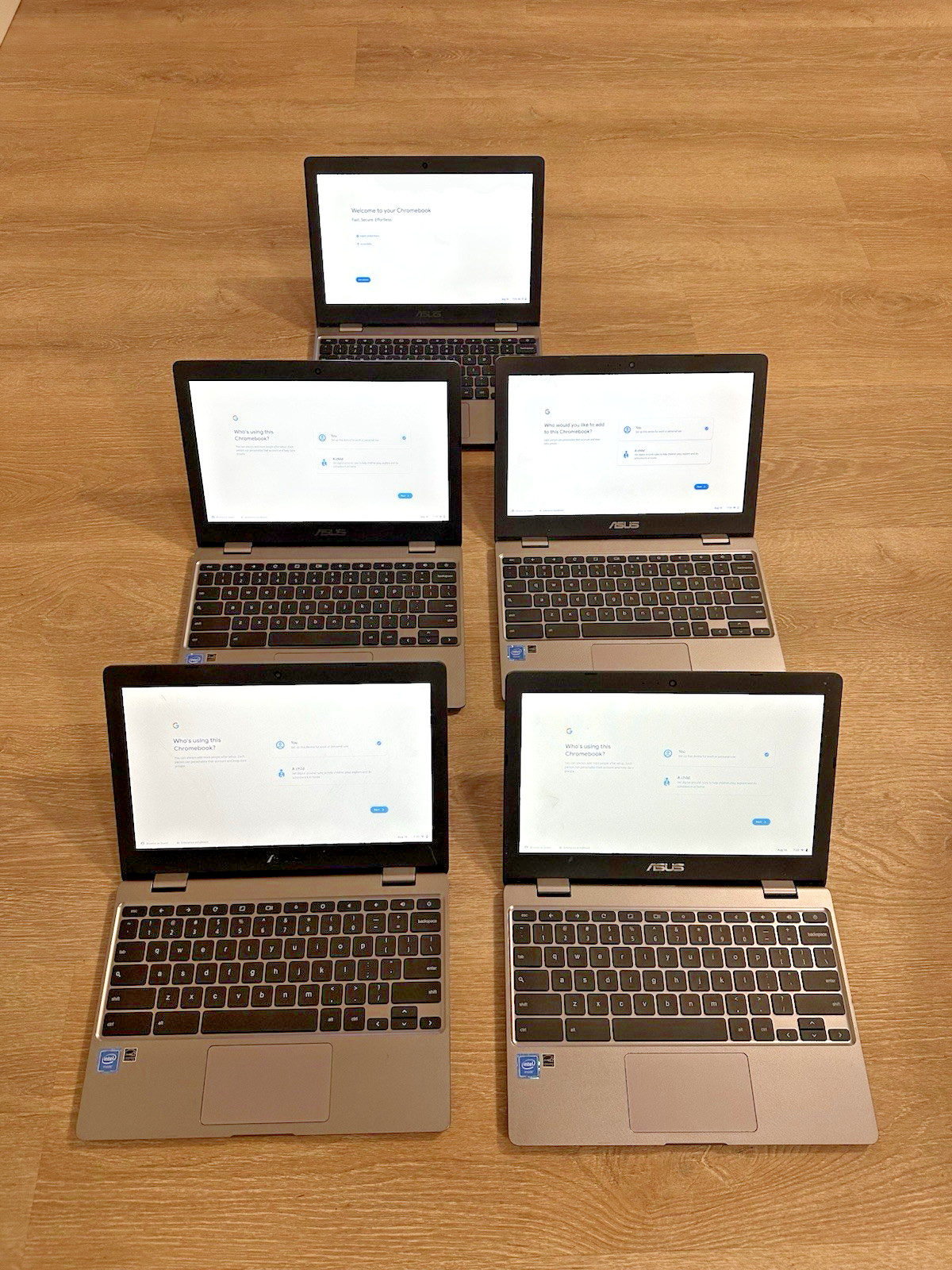 ASUS Chromebook CX22N 11.6-inch HD Non-Touch 32GB eMMC -LOT OF 5 UNITS-CHARGERS
