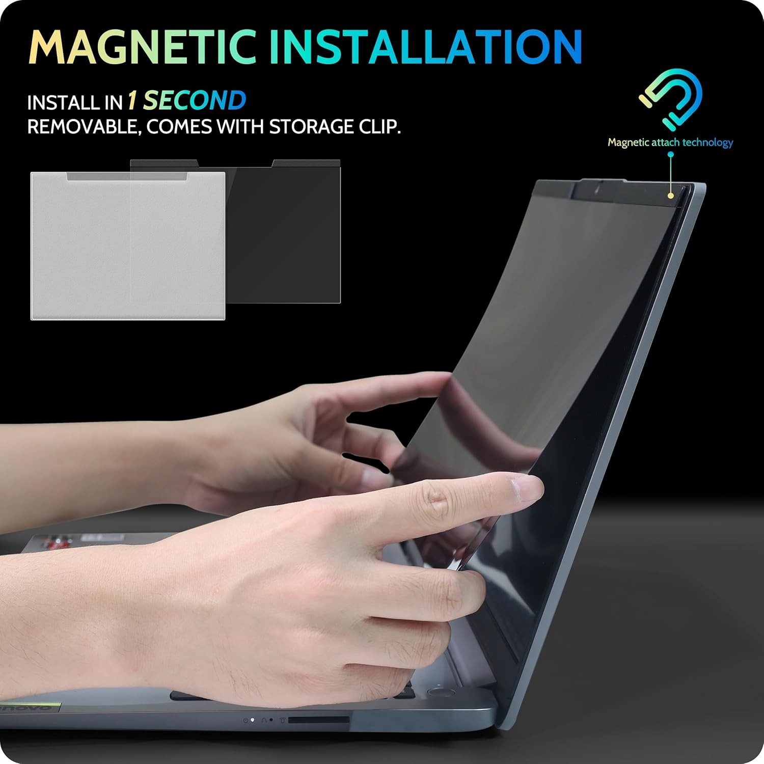 Magnetic Laptop Privacy Screen 15.6 inch for 16:9 Computer Monitor, Anti Glare S