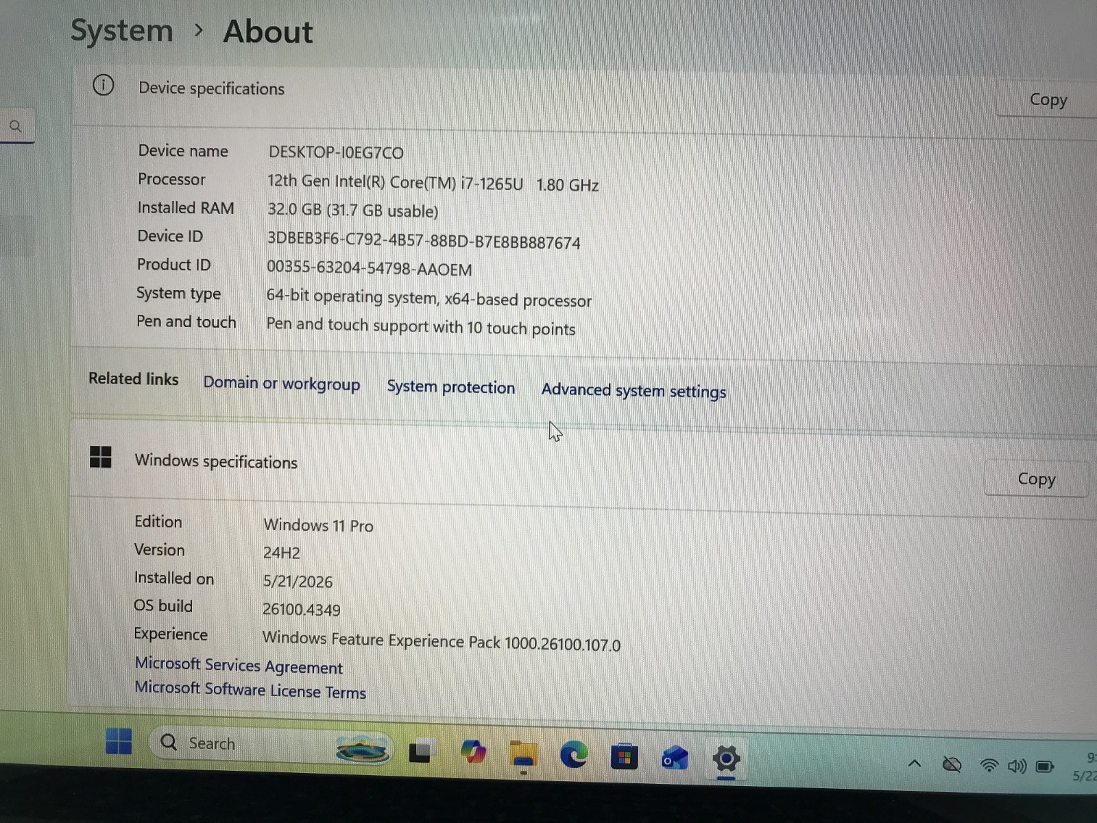 DELL LATITUDE 5330 13.3″ Touchscreen Core i7-1265U 1.80GHZ 32GB RAM 512GB SSD
