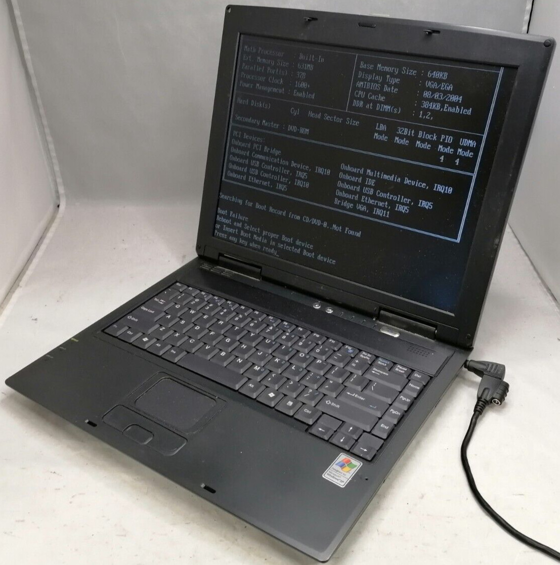 FOR PARTS 14.1″ ECS A535 (Athlon 4/1.20 GHz/512 MB RAM/NO HDD)