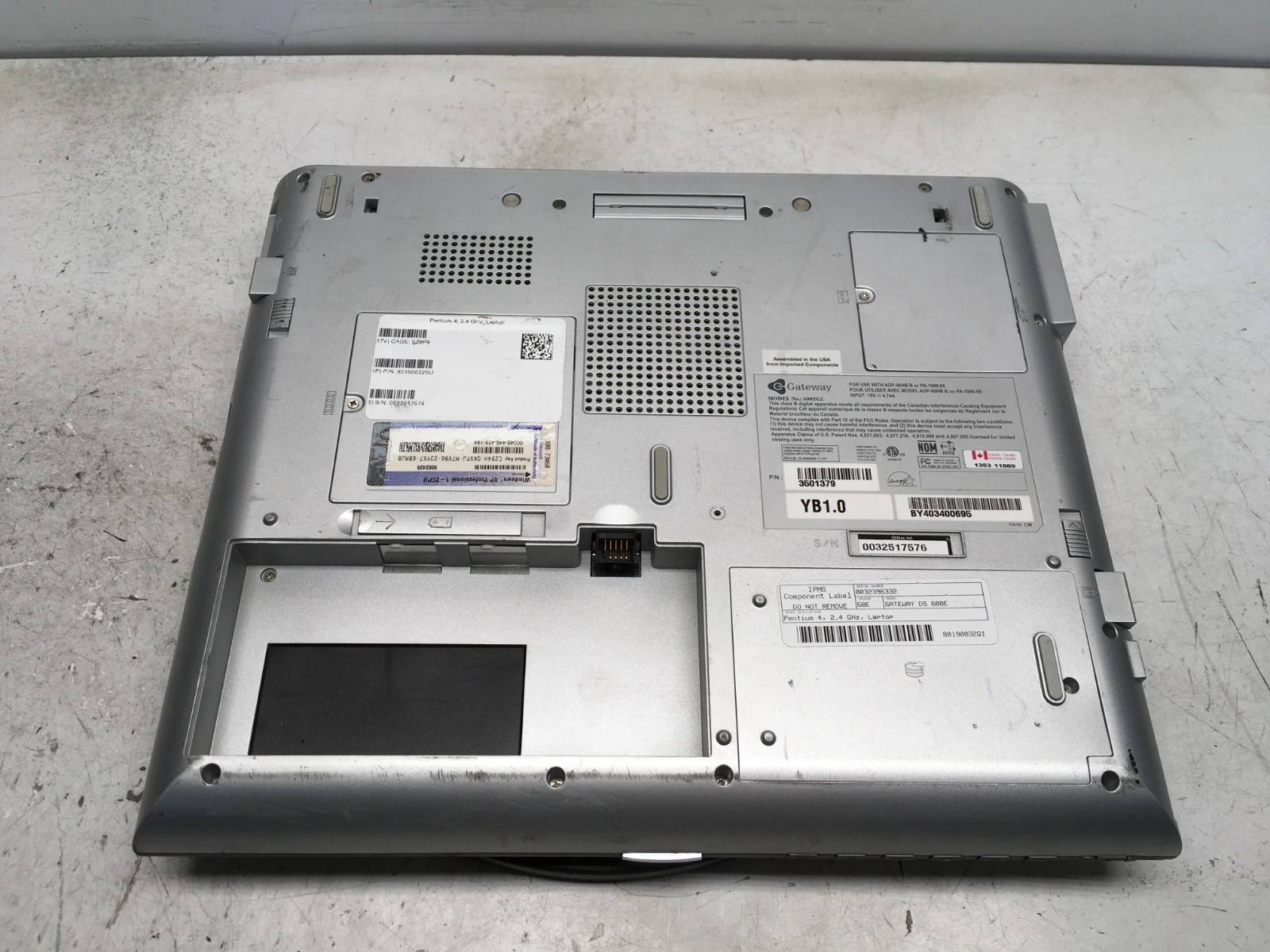 Gateway 600YG2 Intel Pentium 4-M 2.4GHz 256 MB NO HDD