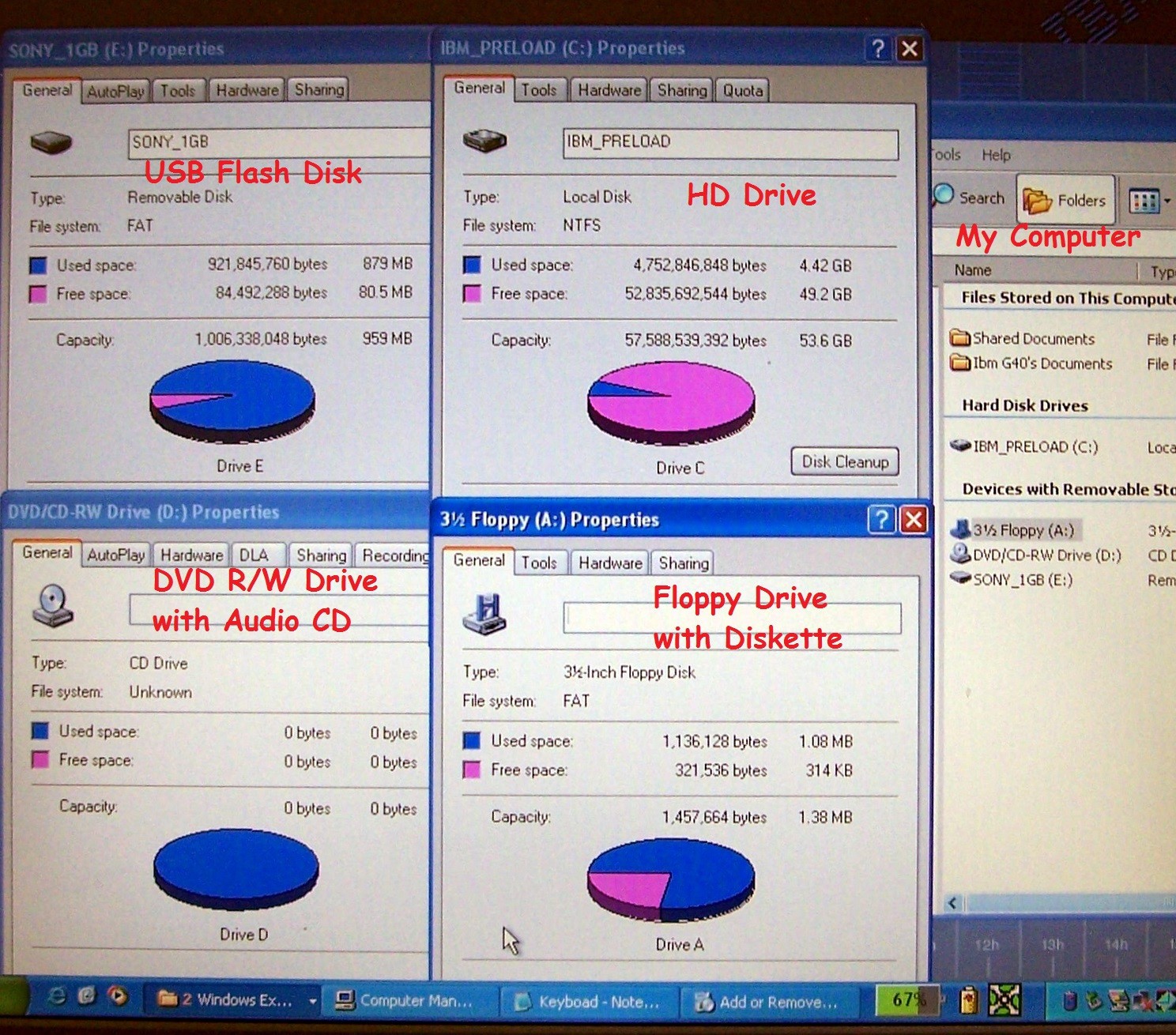 Rare IBM Laptop G-40 Type 2388 Intel-P4 3.0GHz 504MB 60GB Parallel Floppy (x a t
