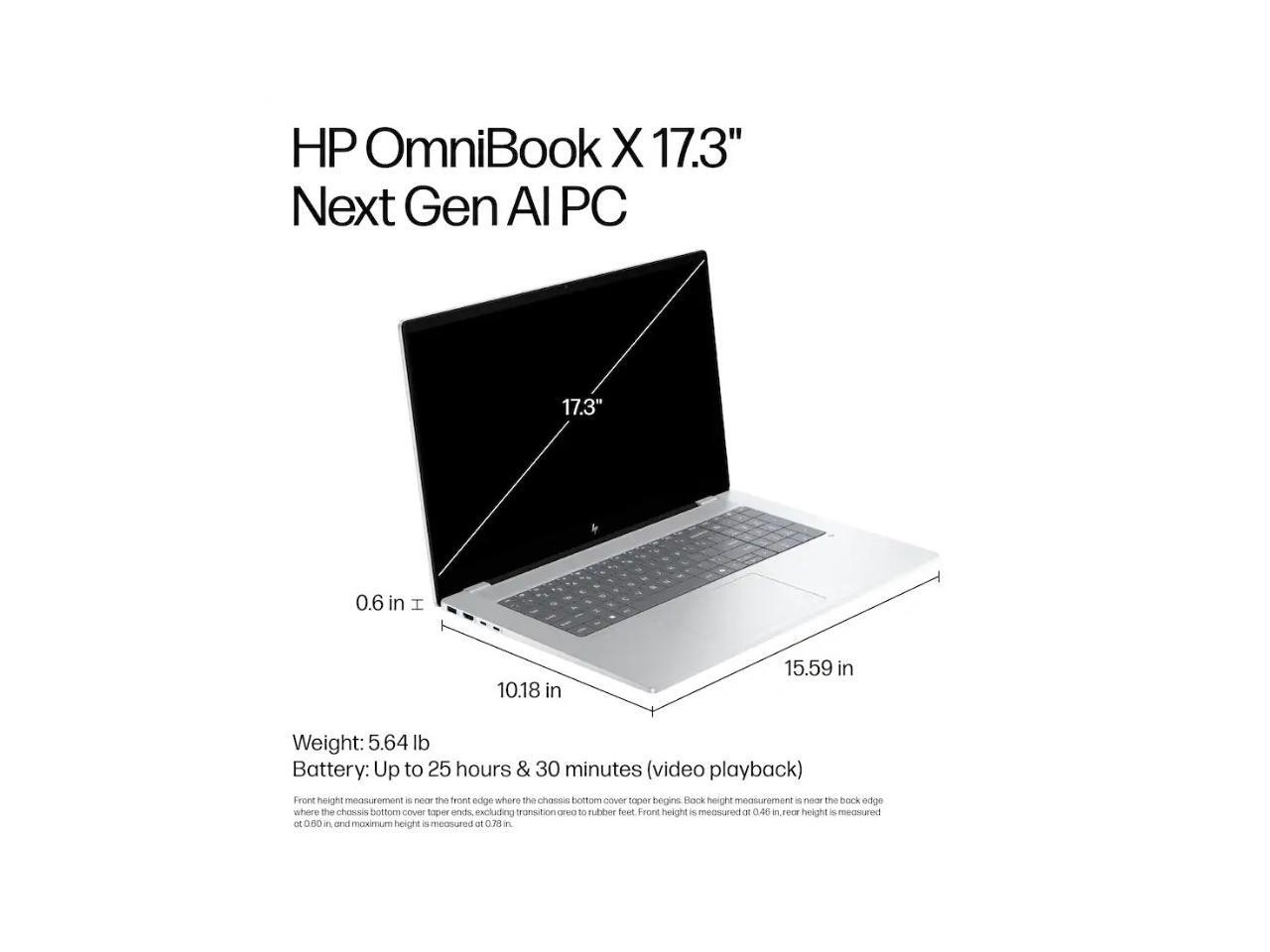 HP OmniBook X 17-dd0013d 17.3″ Laptop, Intel Core Ultra 7 256V 16GB Intel Arc