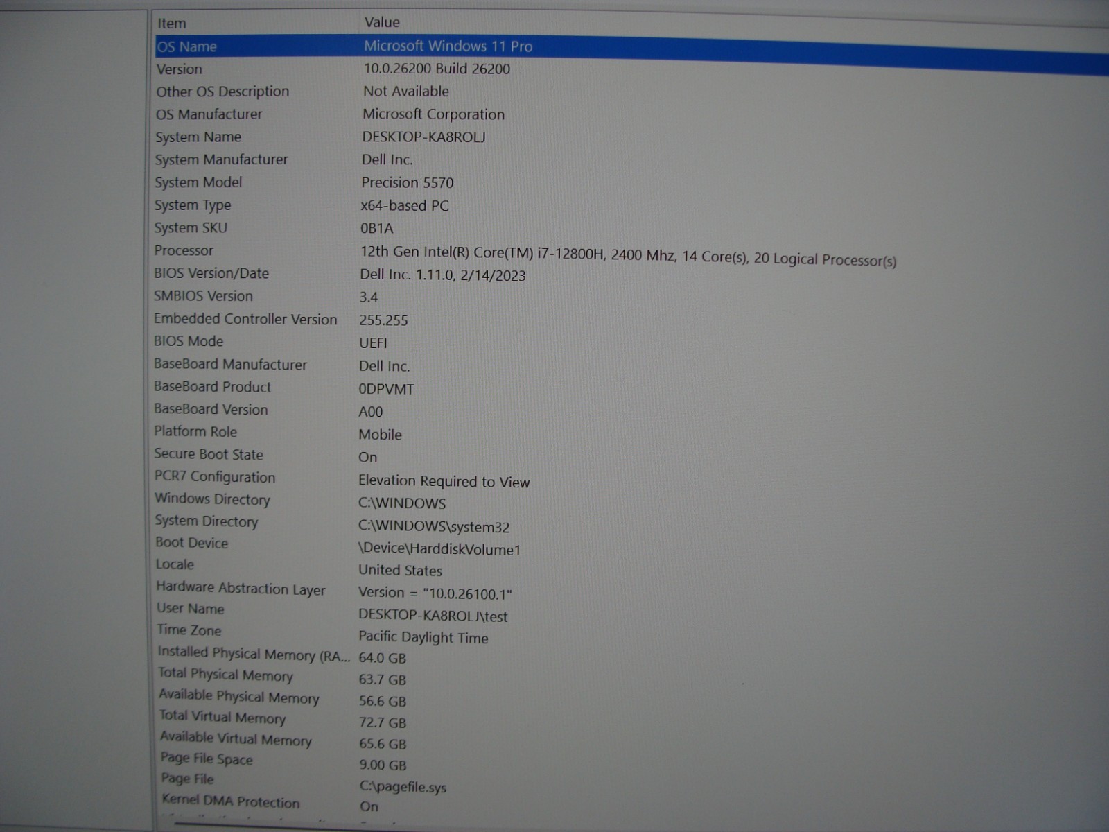 Dell Precision 5570 15.6″FHD+ core i7-12800H 2.4GHz 64Gb 512GB Win11P RTX A1000