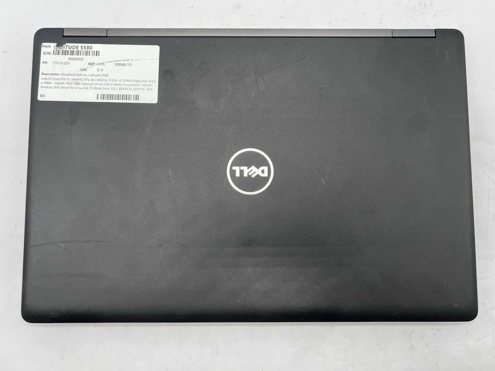 Dell Latitude 5580, i5-7440HQ CPU, @ 2.80GHz, 4GB RAM-No HDD/OS/Charger