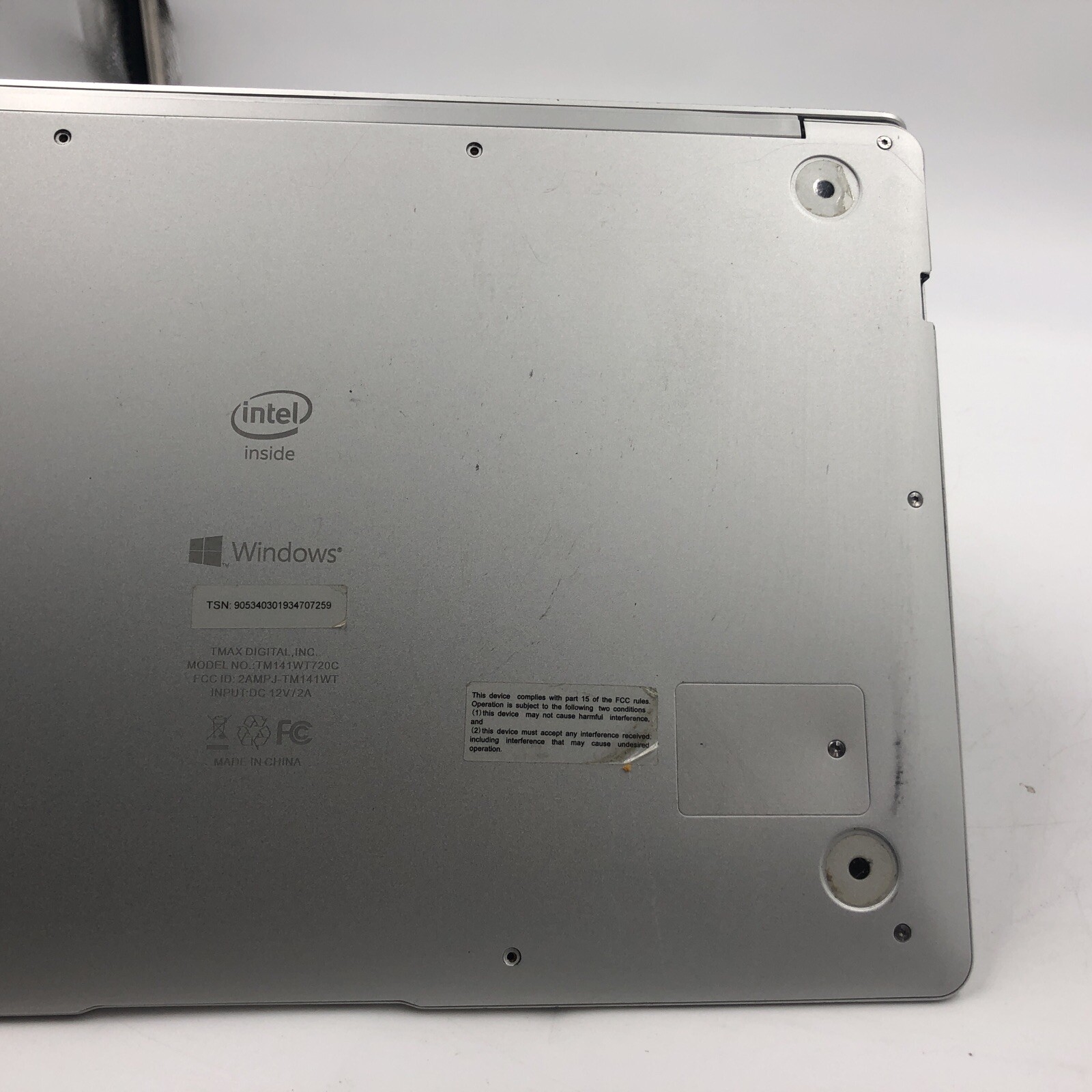 Nuvision TM141WT720C Intel Celeron Unknown CPU CODE/RAM/HDD/OS BAD MOTHERBOARD