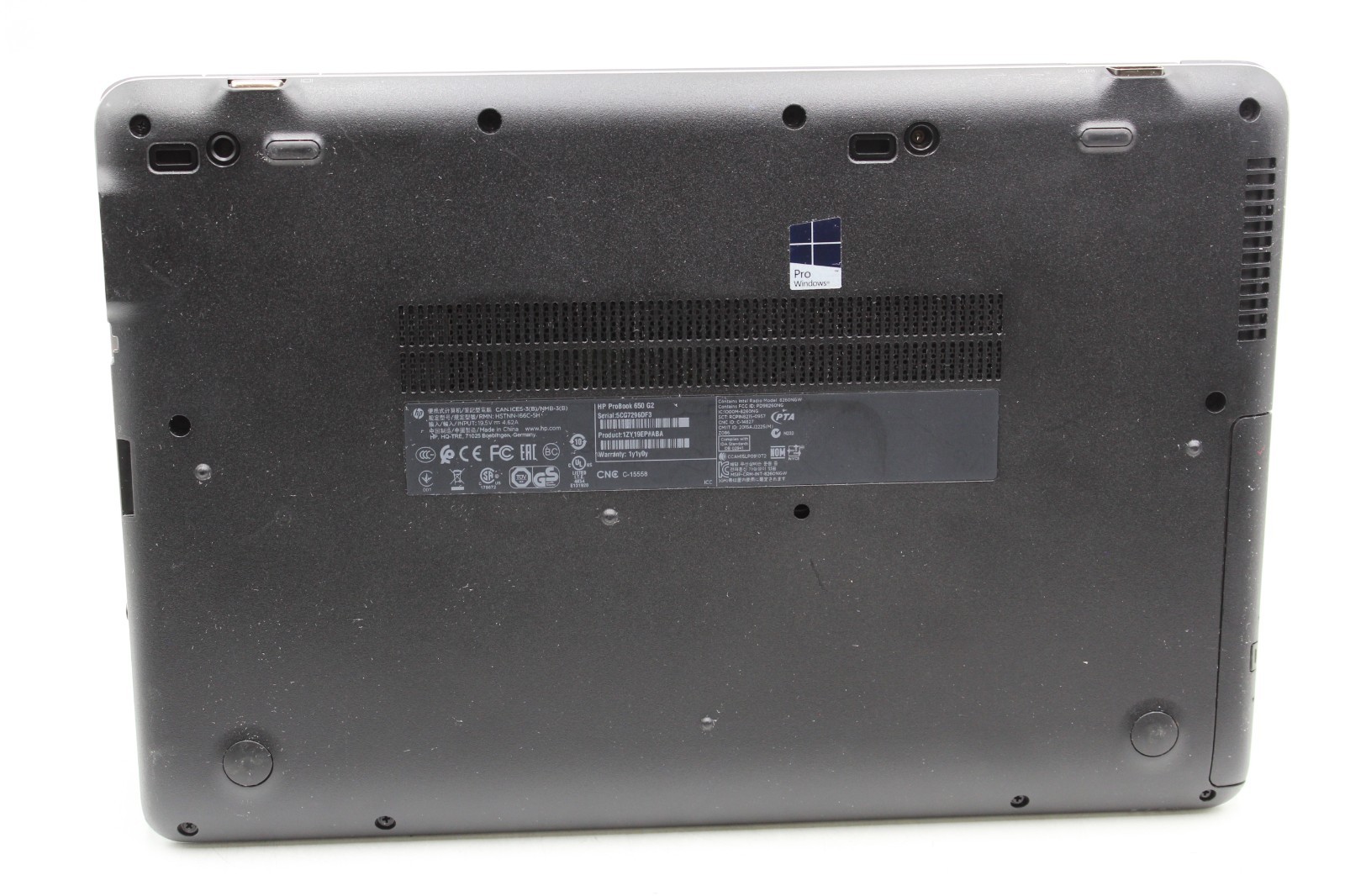 HP ProBook 650 G2 15.6in 250 GB SSD 8 GB RAM i5-6440HQ No OS