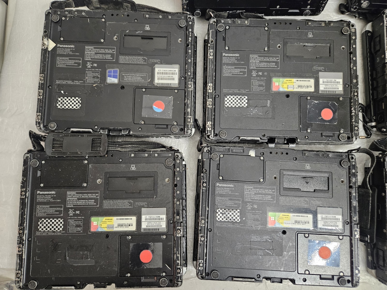 Lot Of 8 Panasonic Toughbook CF-19, i5-3610ME @ 2.7GHz, Tested Grade C