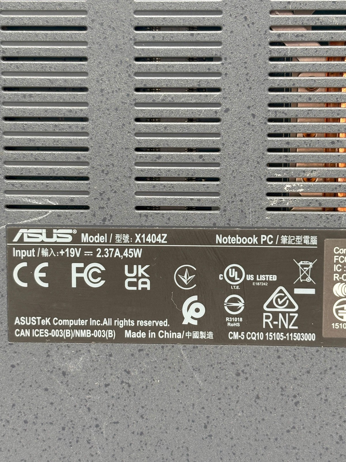 ASUS Vivobook 14 X1404Z 14″ Core i3-1215U 8GB RAM 128GB SSD Used