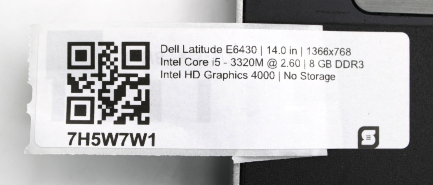 Dell Latitude E6430 i5-3320M@2.6GHz 8GB DDR3 NO STORAGE OR OS *USED/TESTED*