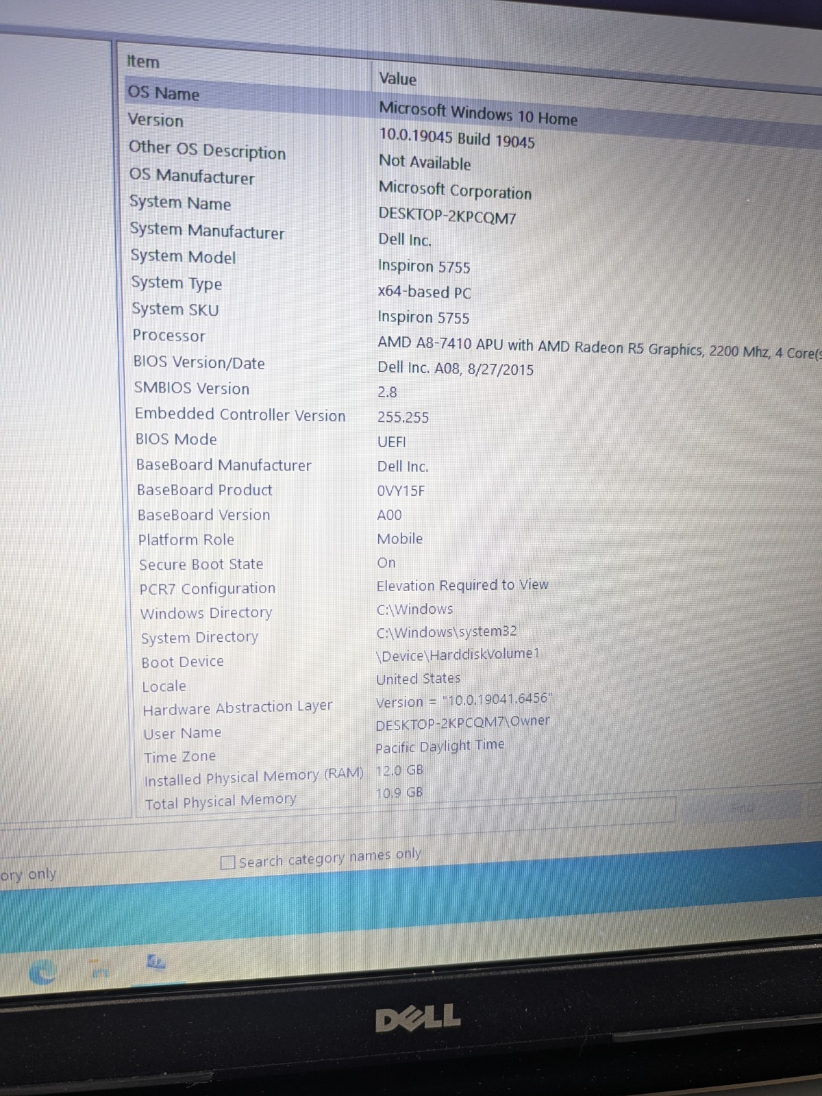 DELL INSPIRON 5755 Laptop AMD A8 Radeon R5 12 GB RAM Windows 10 480GB SSD Gold