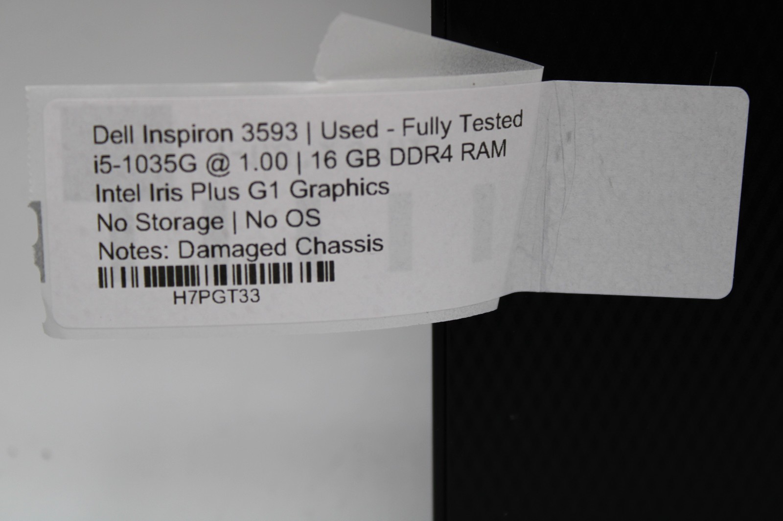 Dell Inspiron 3593 Touch i5-1035G1 16GB RAM No SSD No OS